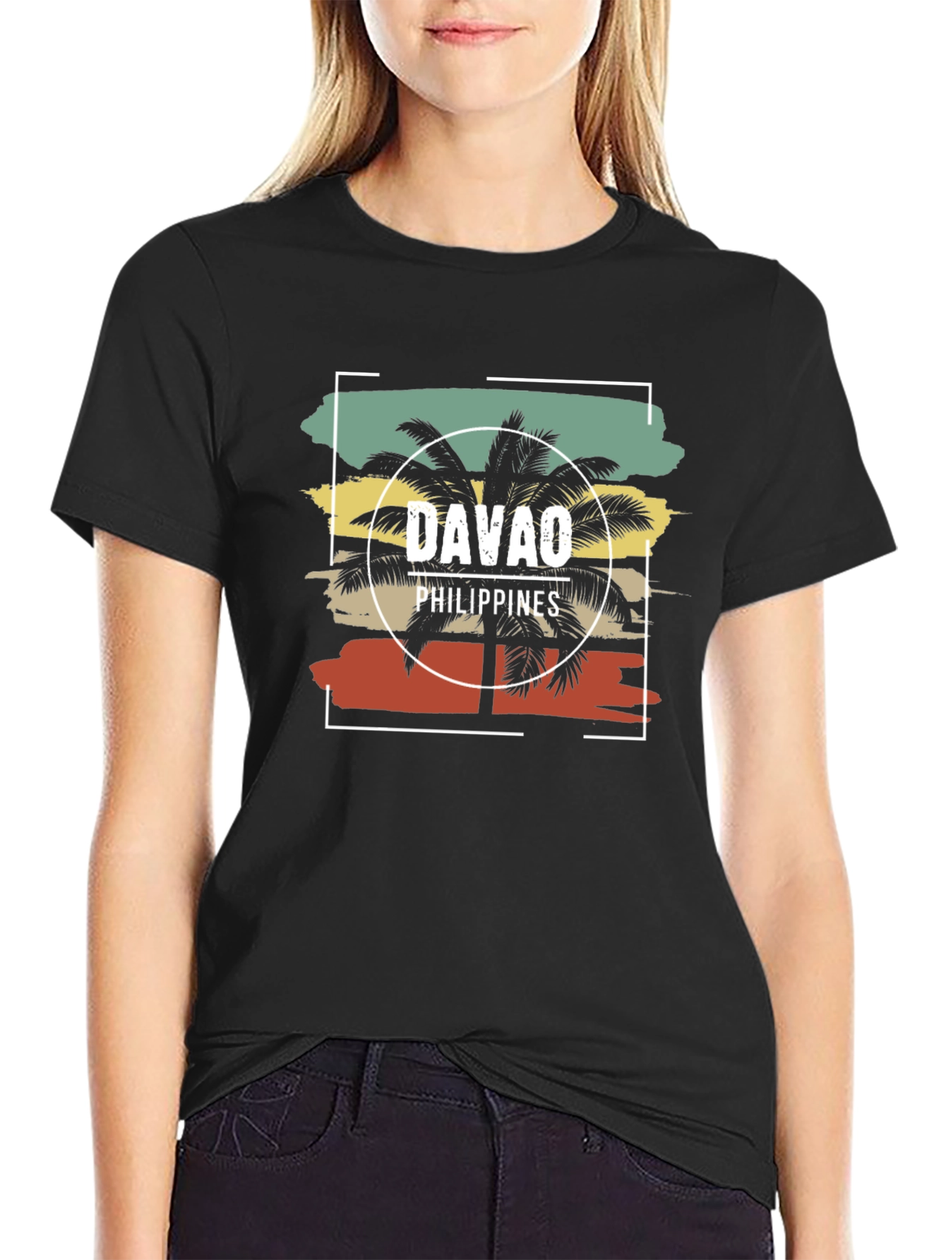 Davao Philippines Palm Tree Graphic T-Shirt