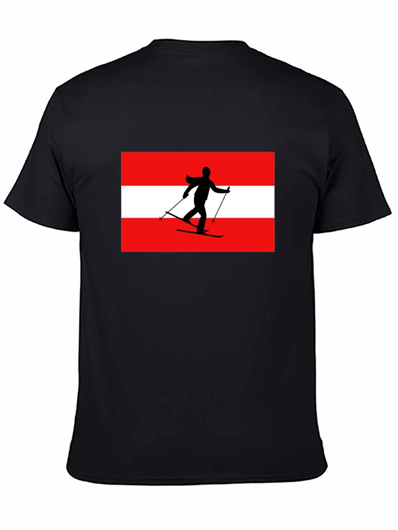 Austria Skier Graphic Tee - Black Cotton T-Shirt