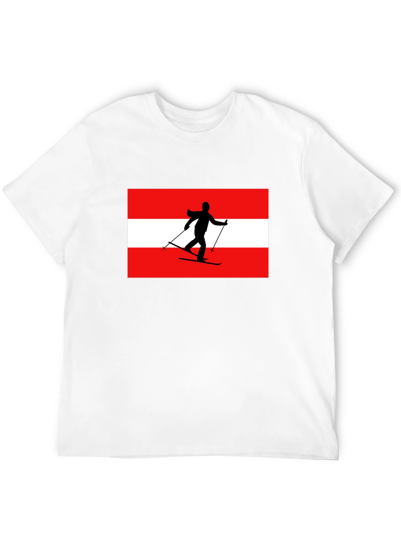 Austria Skier Graphic Tee - Black Cotton T-Shirt