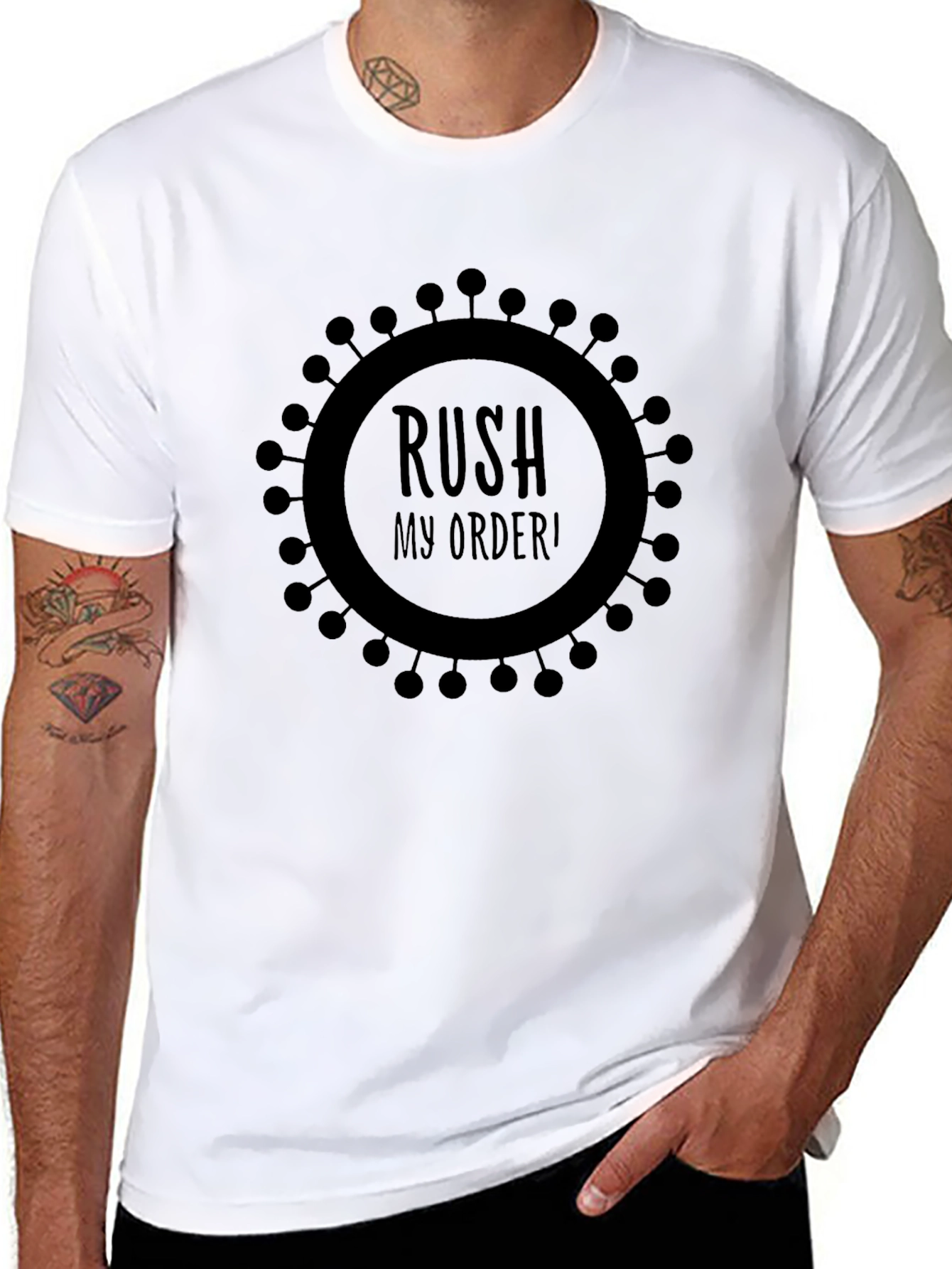Rush My Order Black T-Shirt - Unique Design