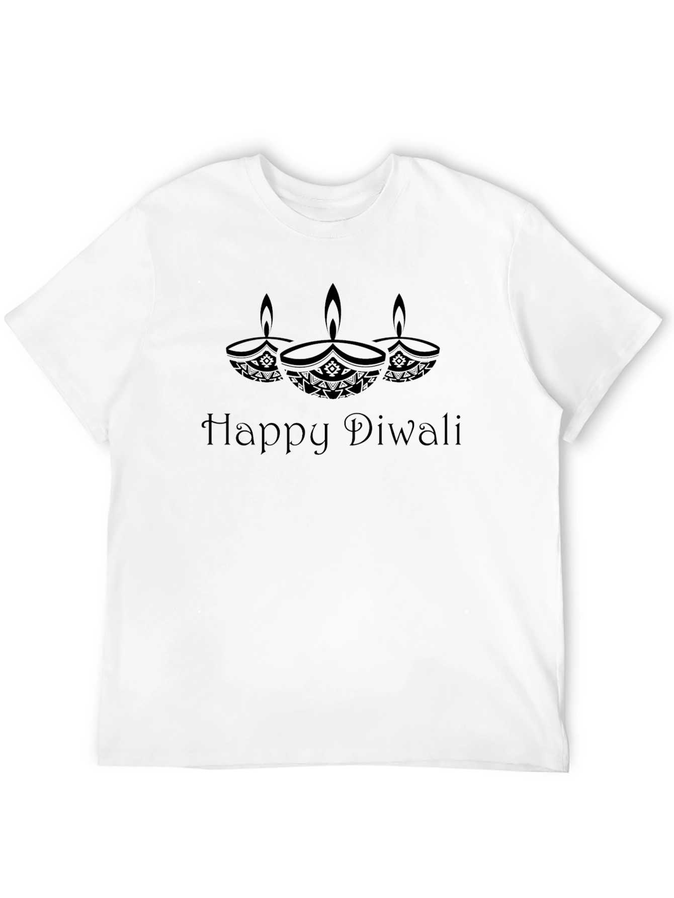 Happy Diwali Black Graphic T-Shirt