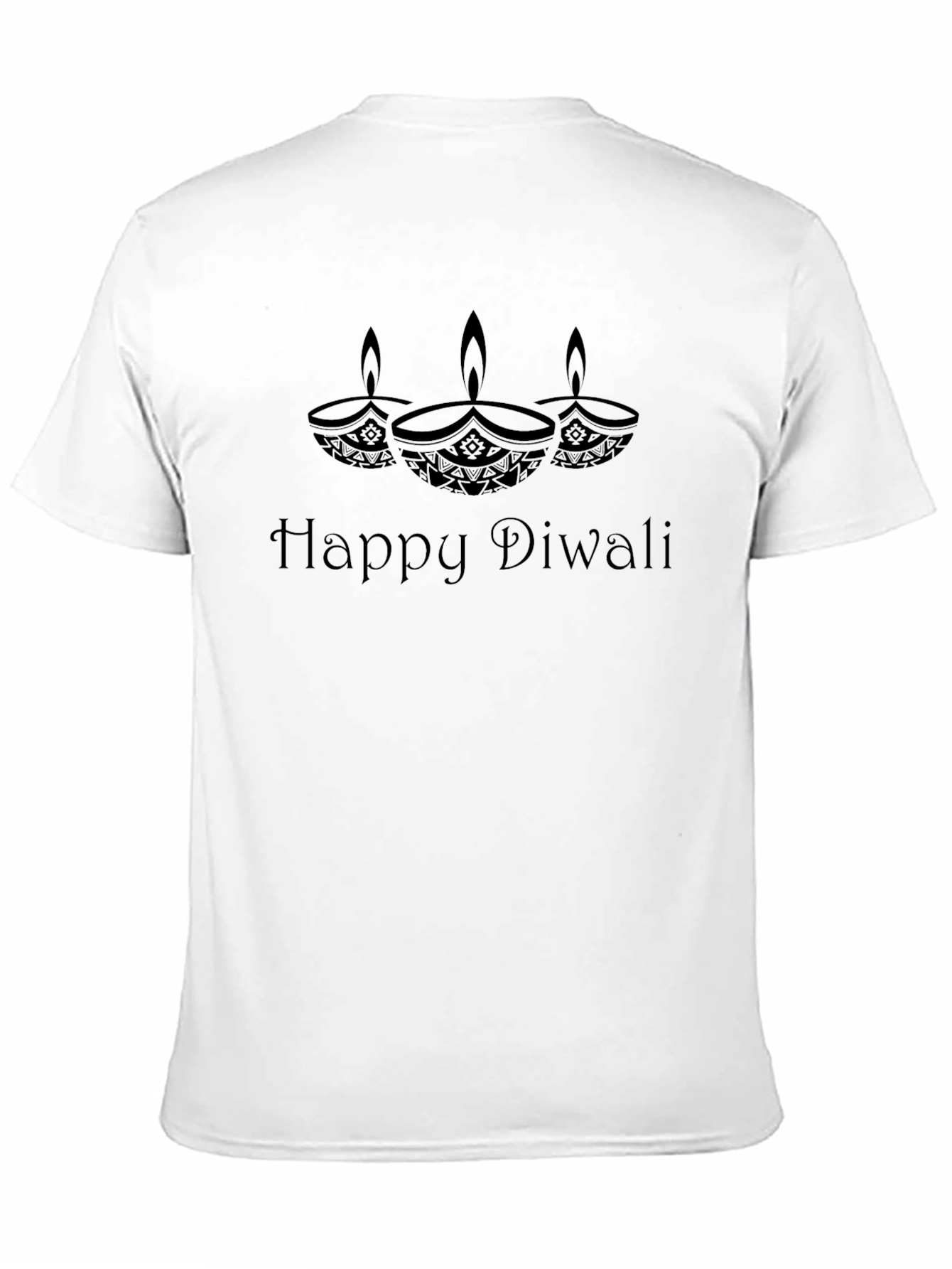 Happy Diwali Black Graphic T-Shirt
