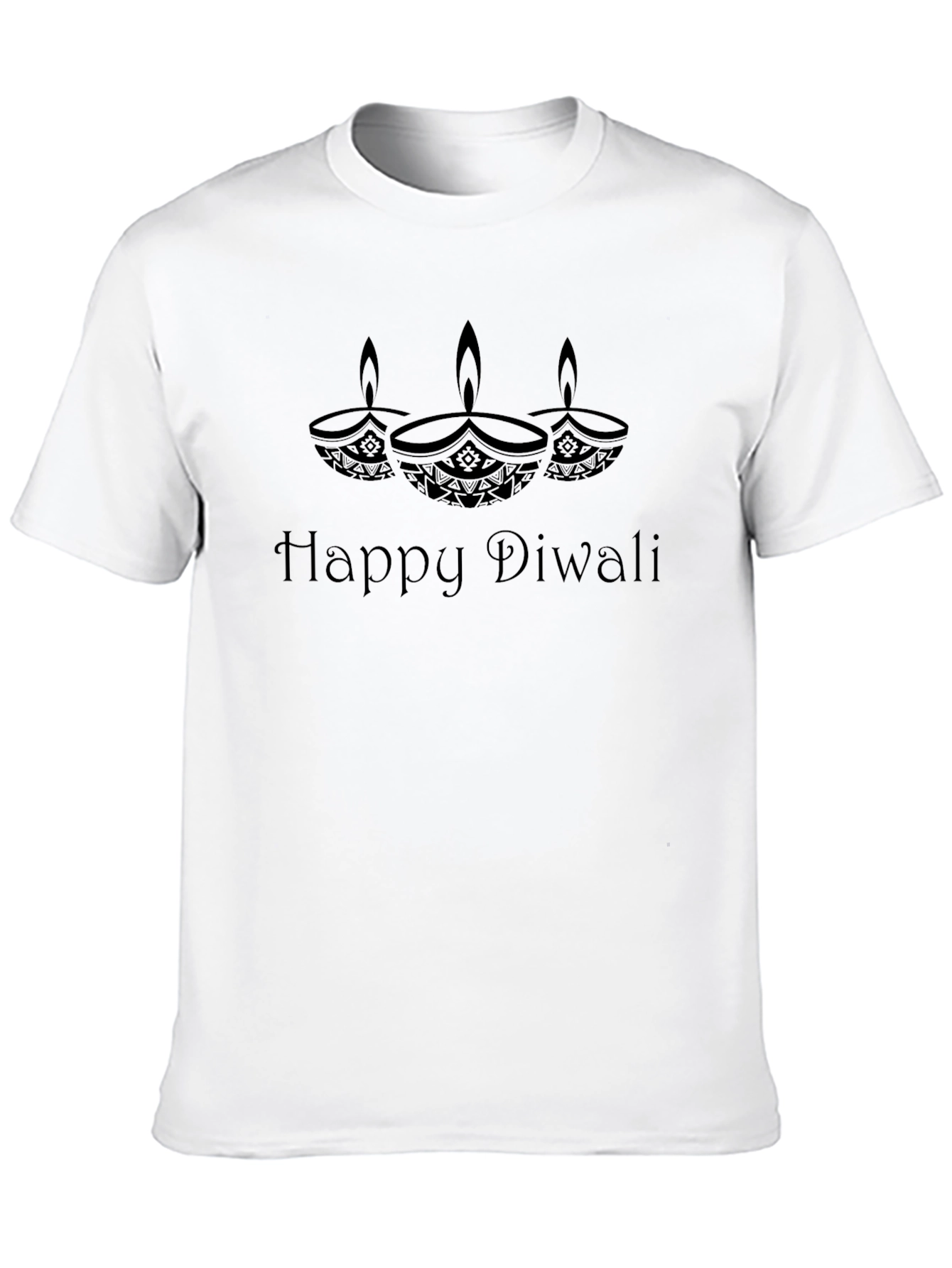Happy Diwali Black Graphic T-Shirt