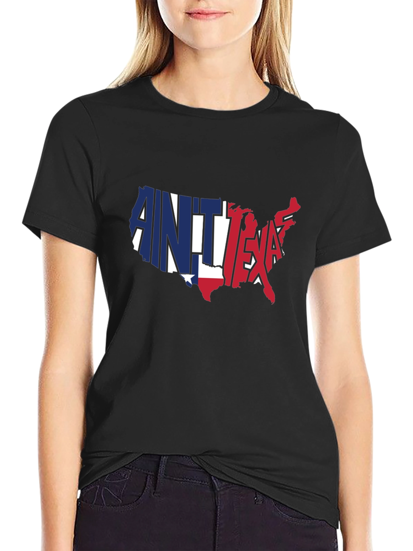 Aint No Texas USA Map Graphic T-Shirt