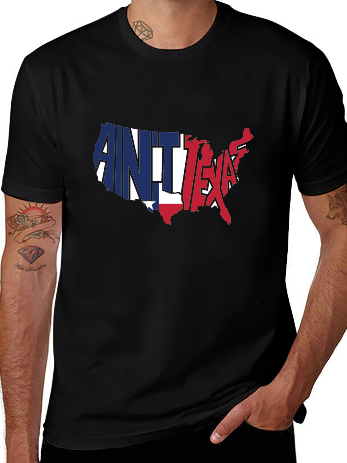 Aint No Texas USA Map Graphic T-Shirt