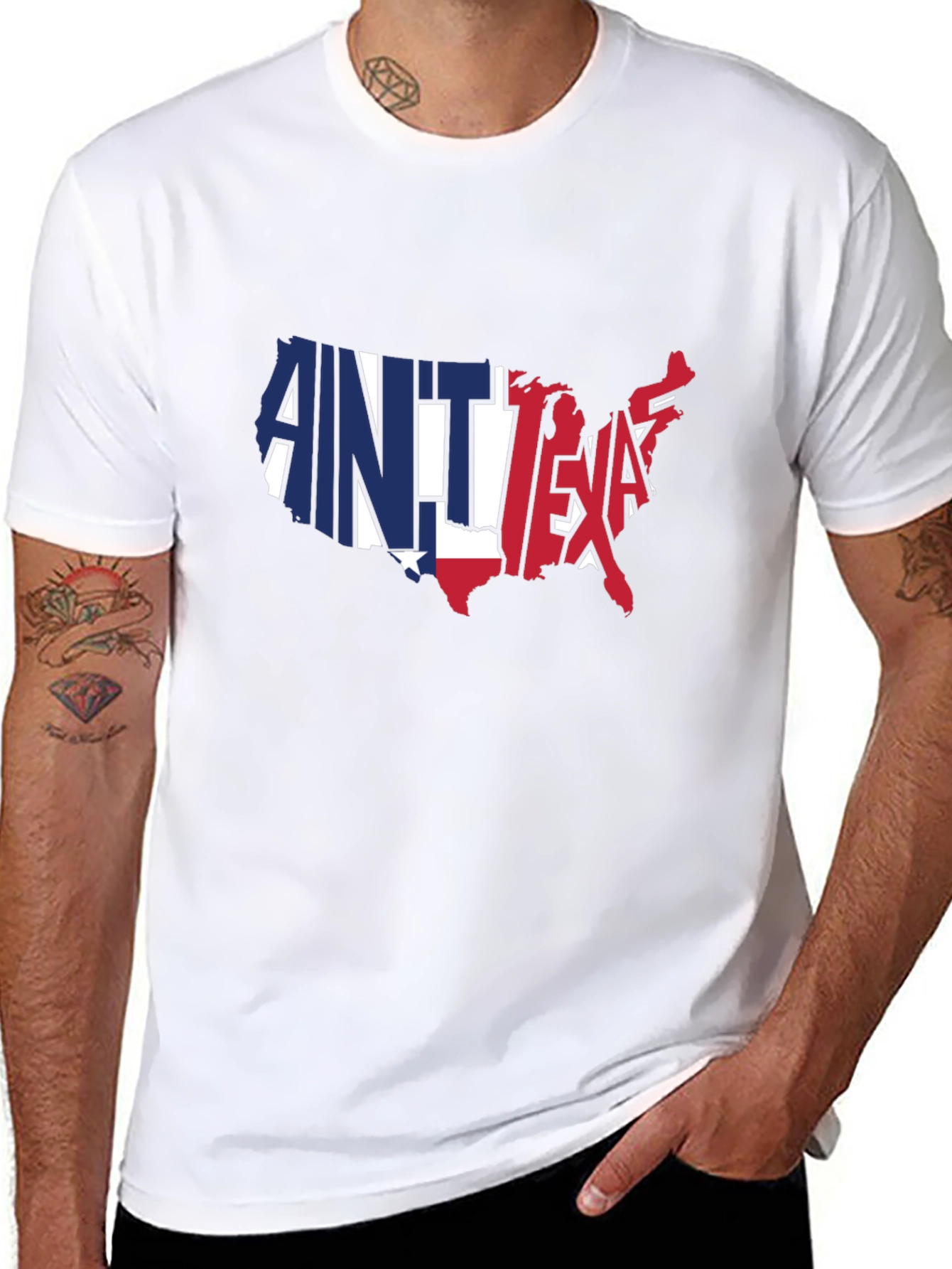 Aint No Texas USA Map Graphic T-Shirt