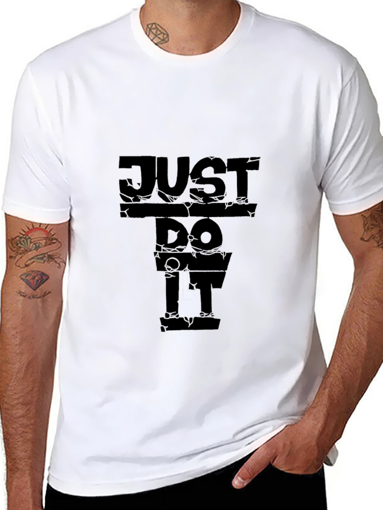Just Do It Mens Black Graphic T-Shirt