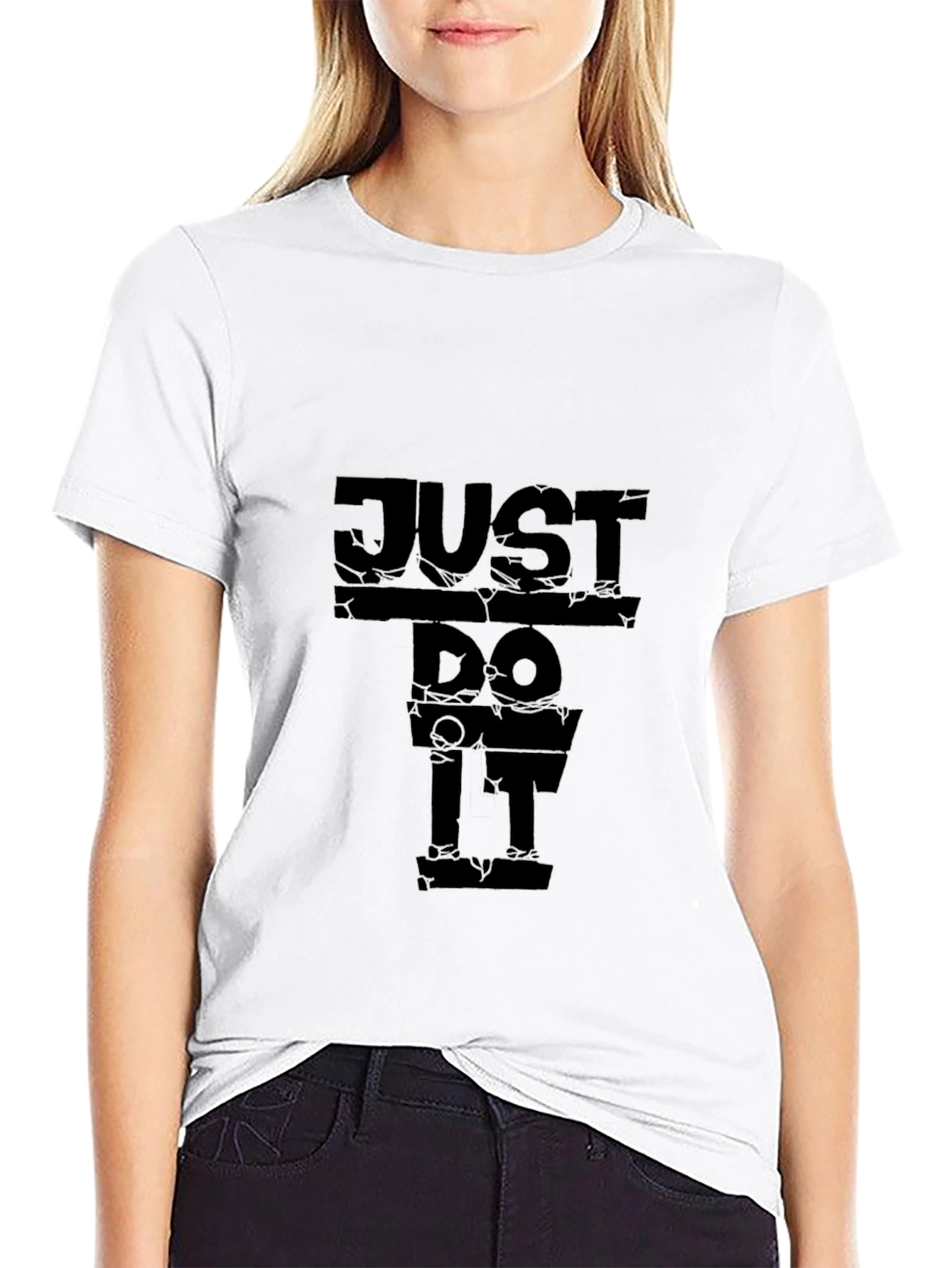 Just Do It Mens Black Graphic T-Shirt