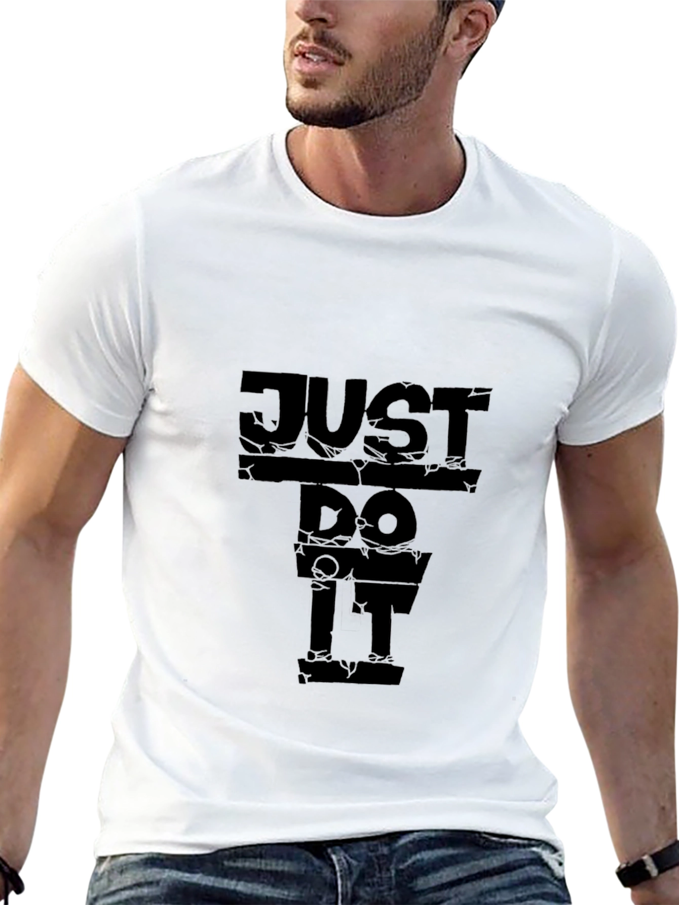 Just Do It Mens Black Graphic T-Shirt