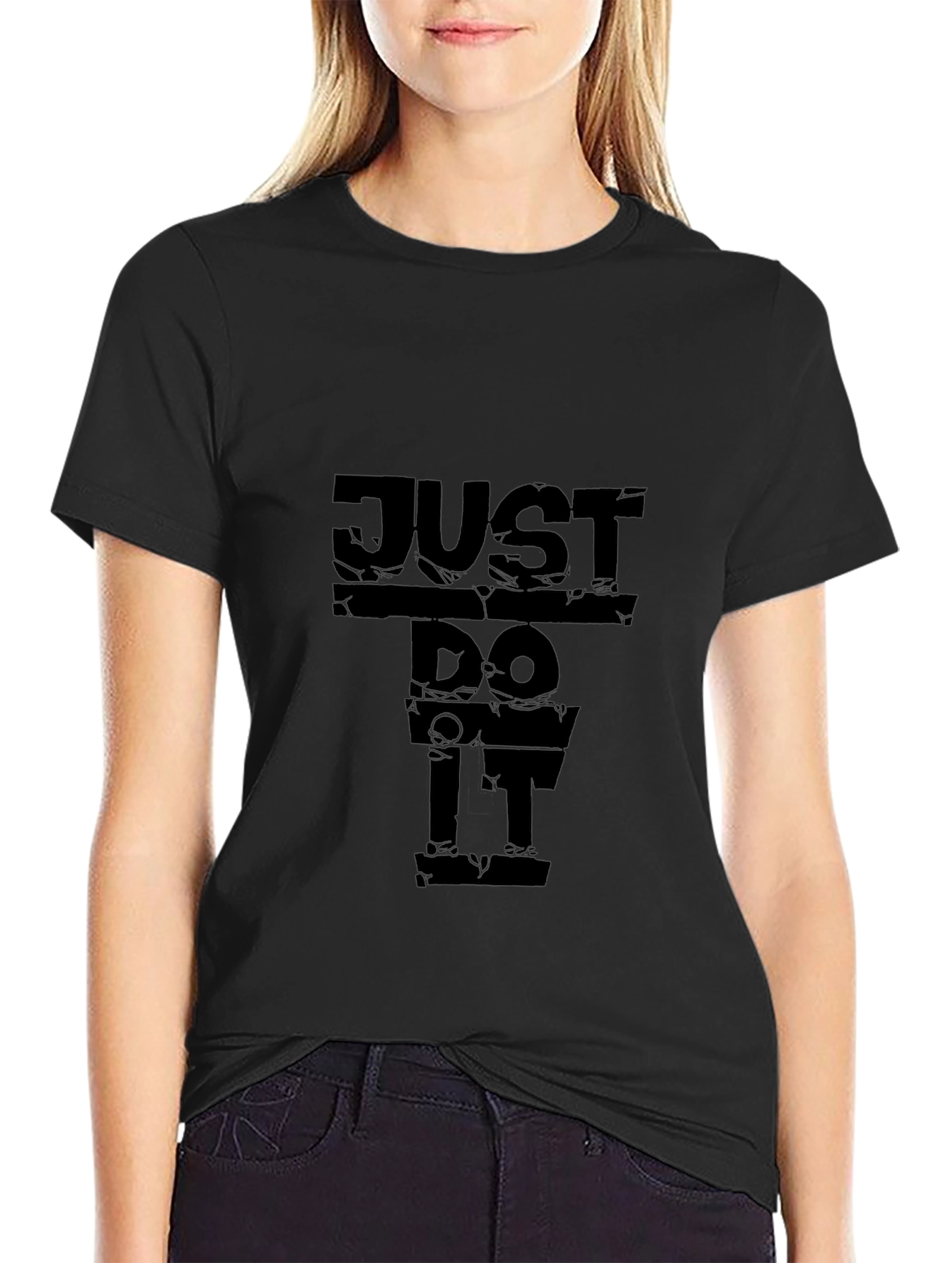 Just Do It Mens Black Graphic T-Shirt