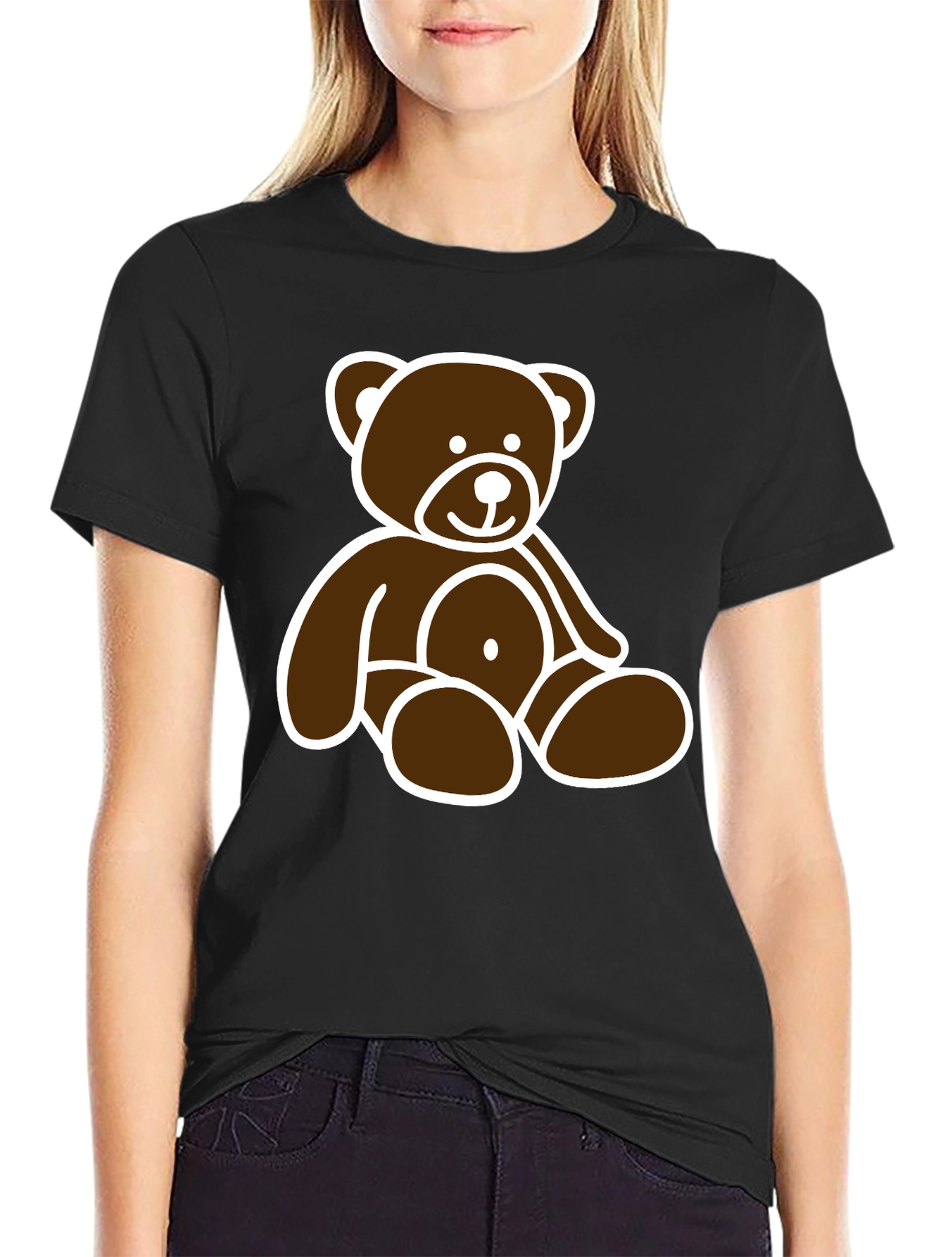 Teddy Bear Graphic Tee - Black Unisex T-Shirt