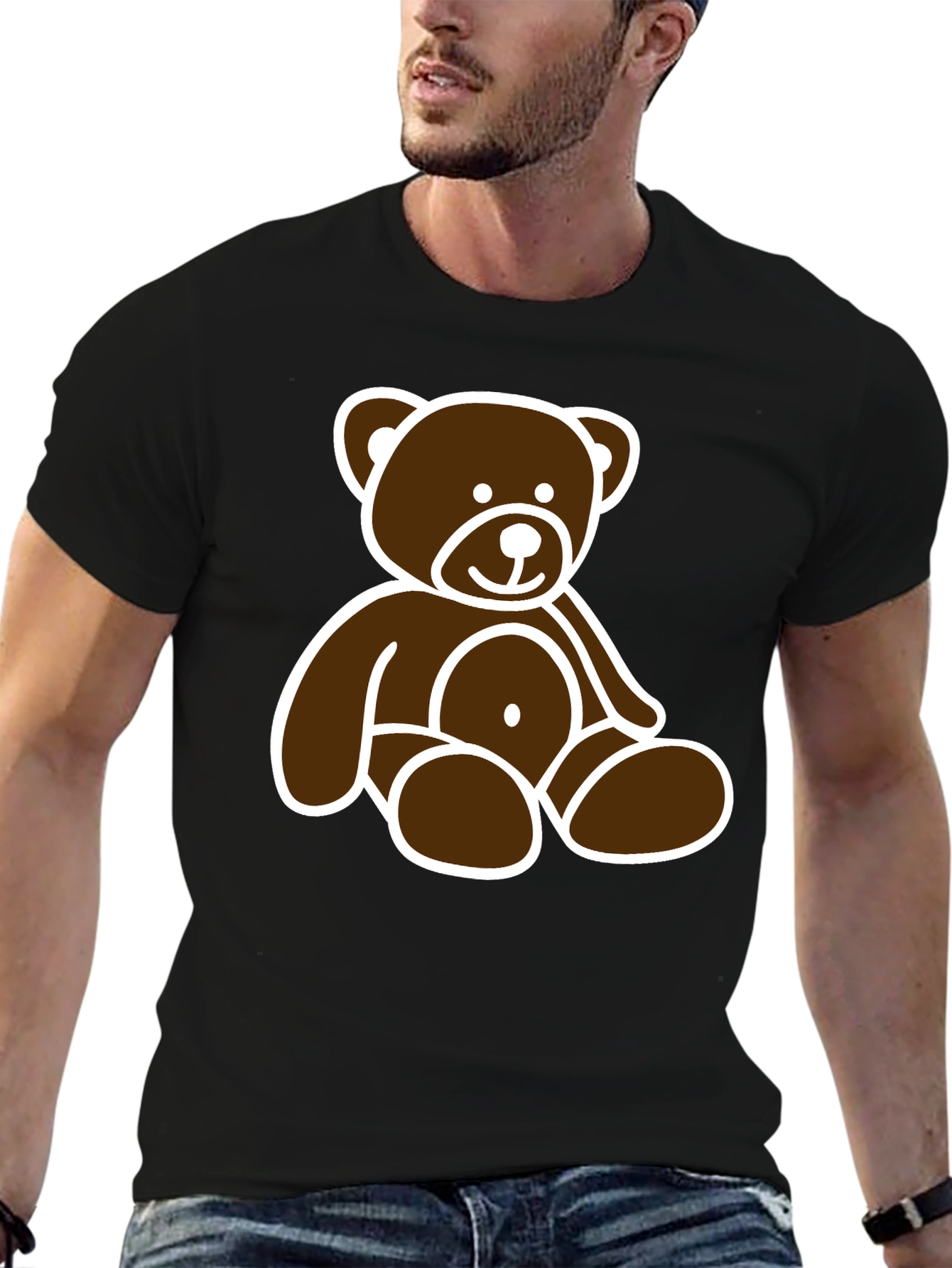 Teddy Bear Graphic Tee - Black Unisex T-Shirt