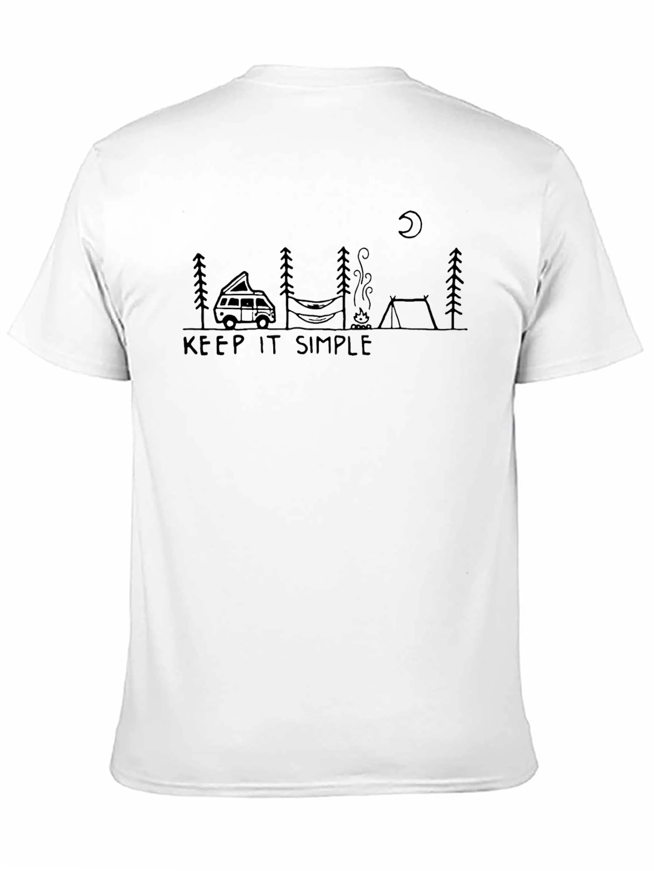 Keep It Simple Camping Graphic Tee - Black