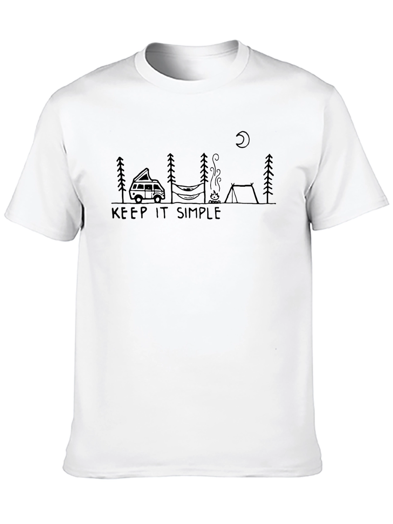 Keep It Simple Camping Graphic Tee - Black