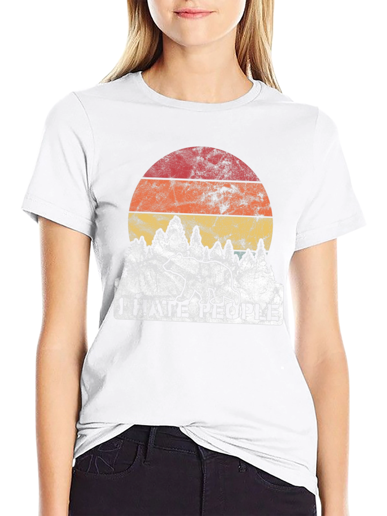 I Hate People Bear Graphic T-Shirt