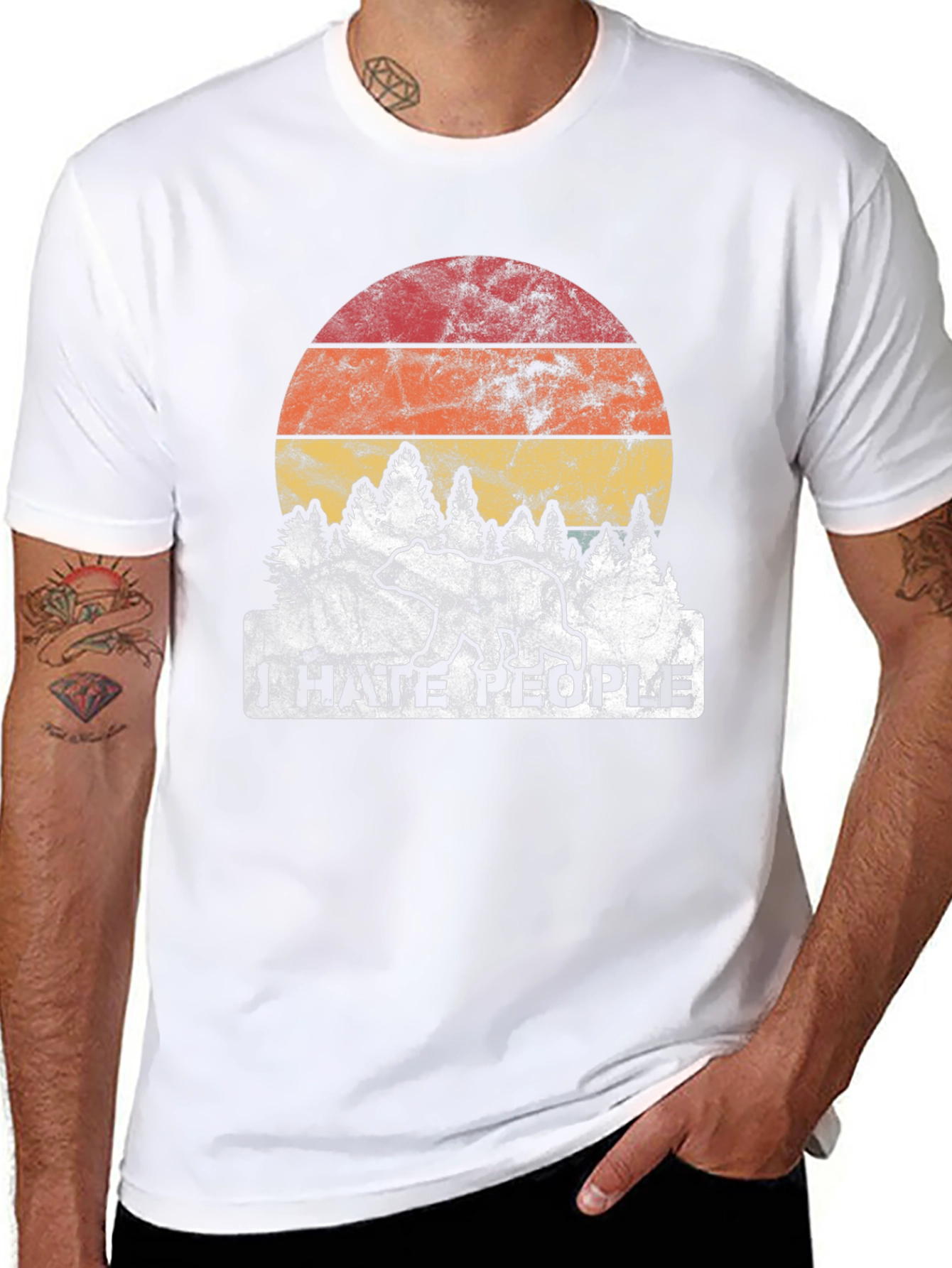 I Hate People Bear Graphic T-Shirt