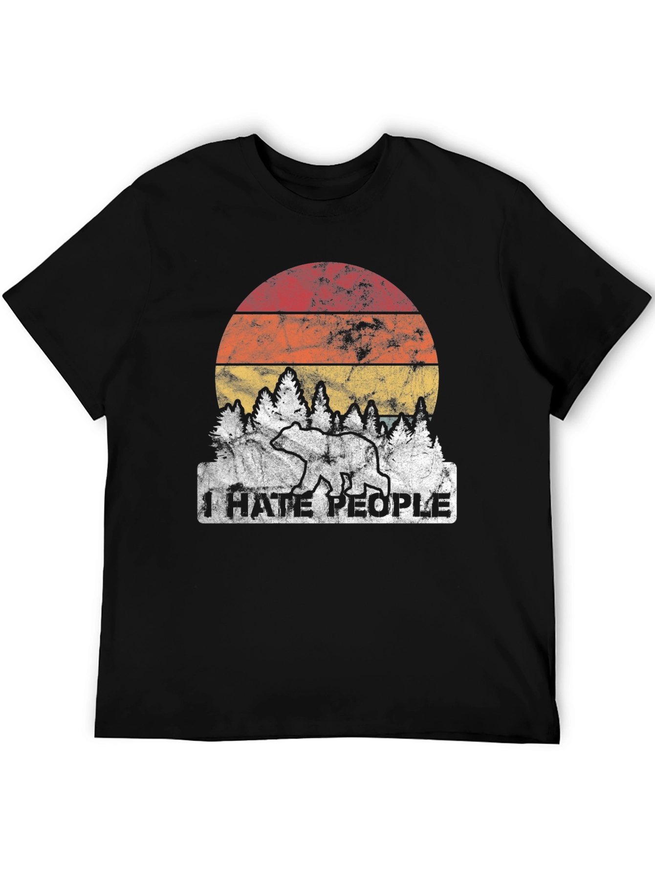 I Hate People Bear Graphic T-Shirt
