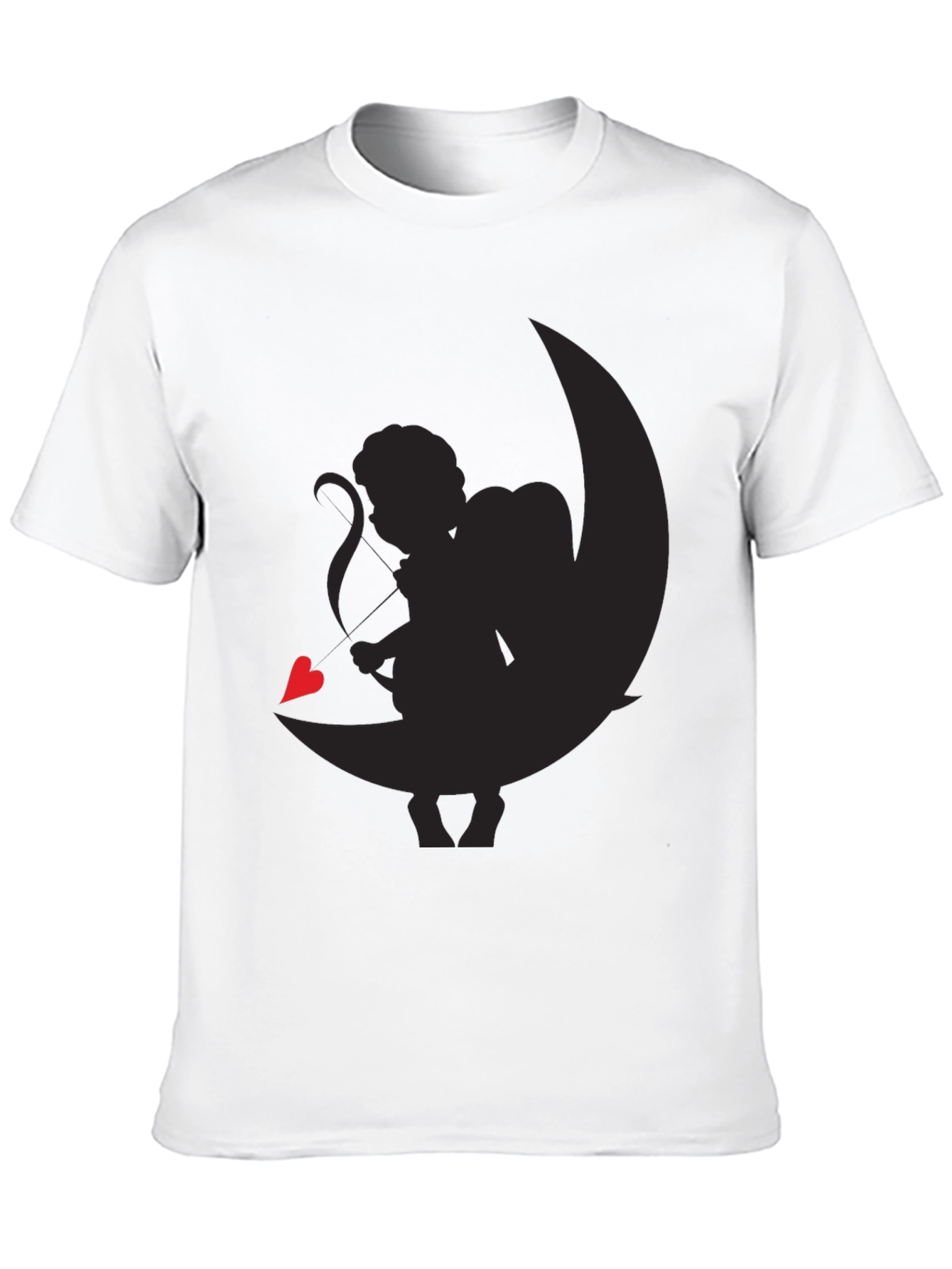 Cupid Moon Graphic Tee - Black Casual Shirt