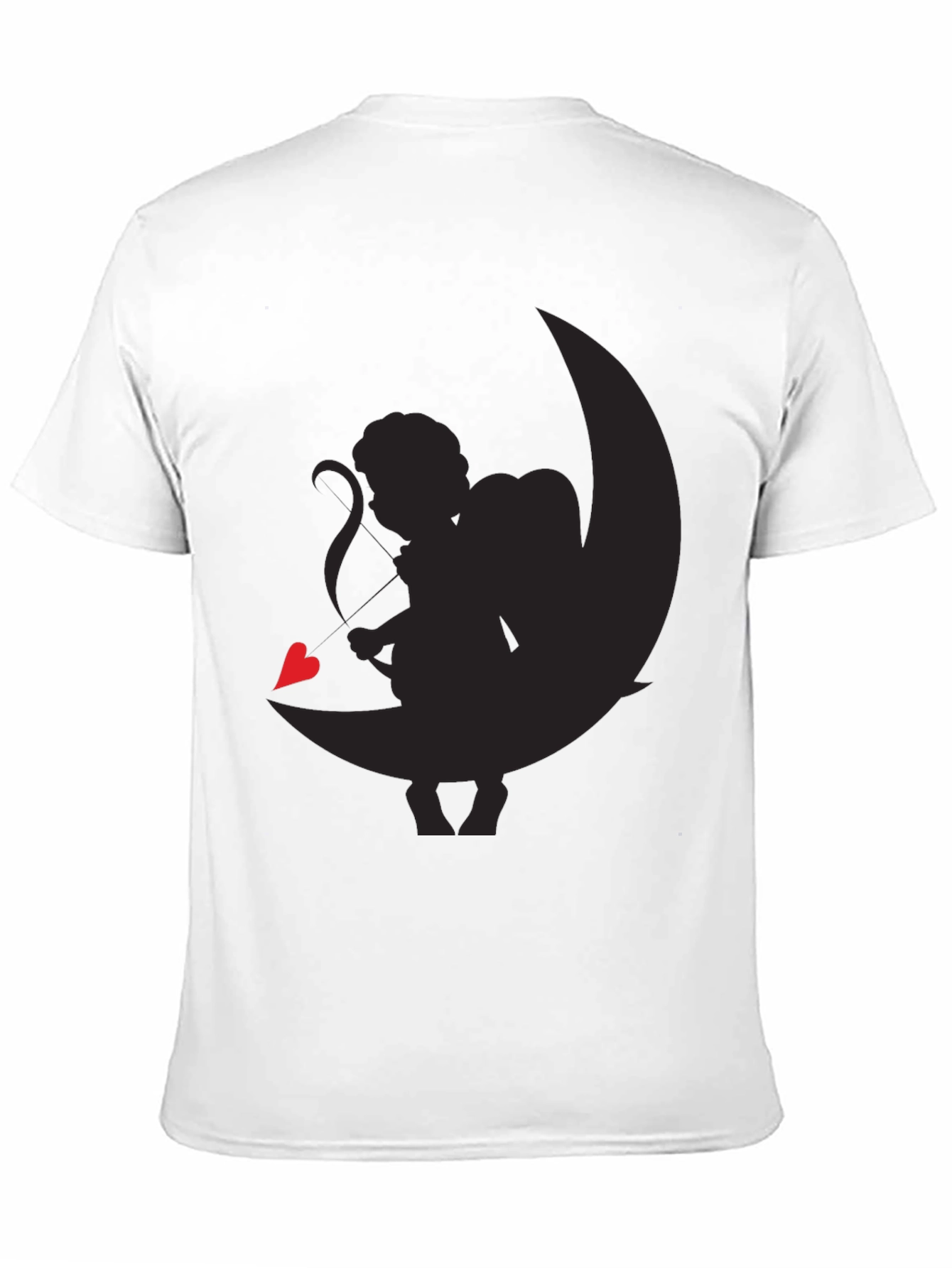 Cupid Moon Graphic Tee - Black Casual Shirt
