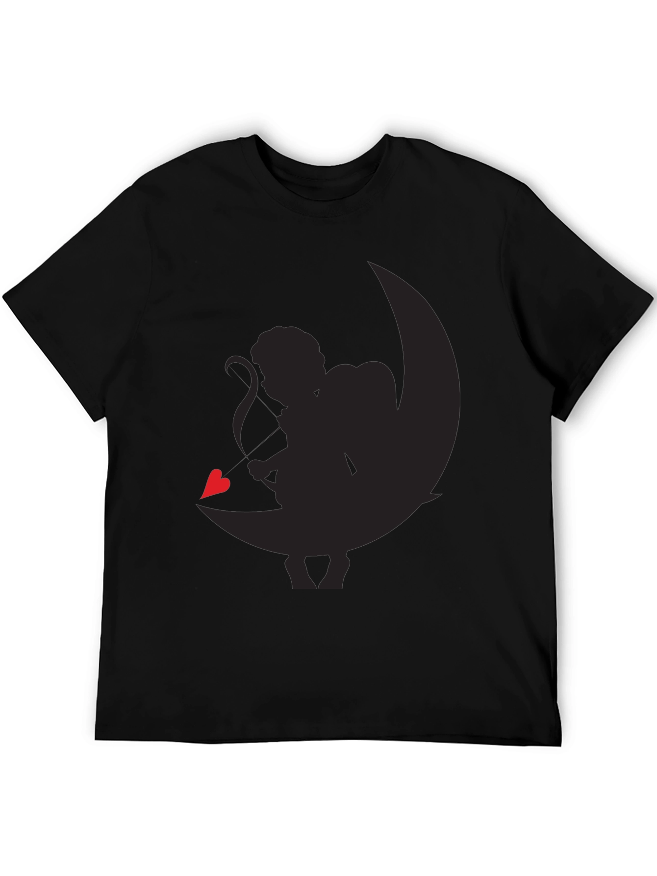 Cupid Moon Graphic Tee - Black Casual Shirt