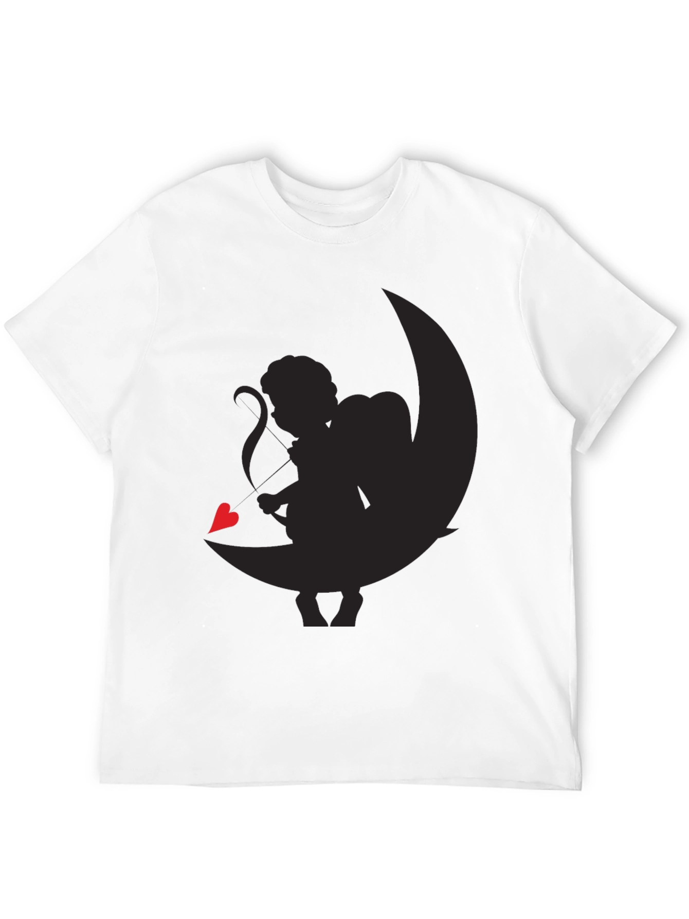 Cupid Moon Graphic Tee - Black Casual Shirt