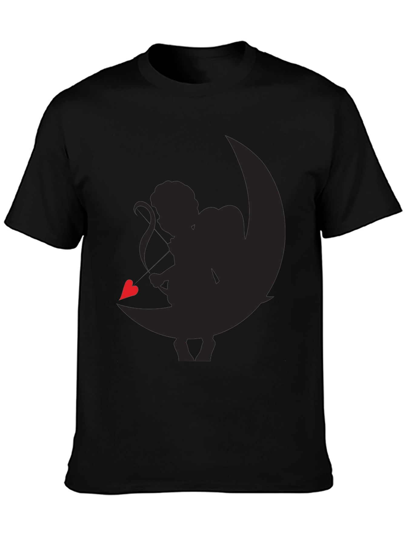 Cupid Moon Graphic Tee - Black Casual Shirt