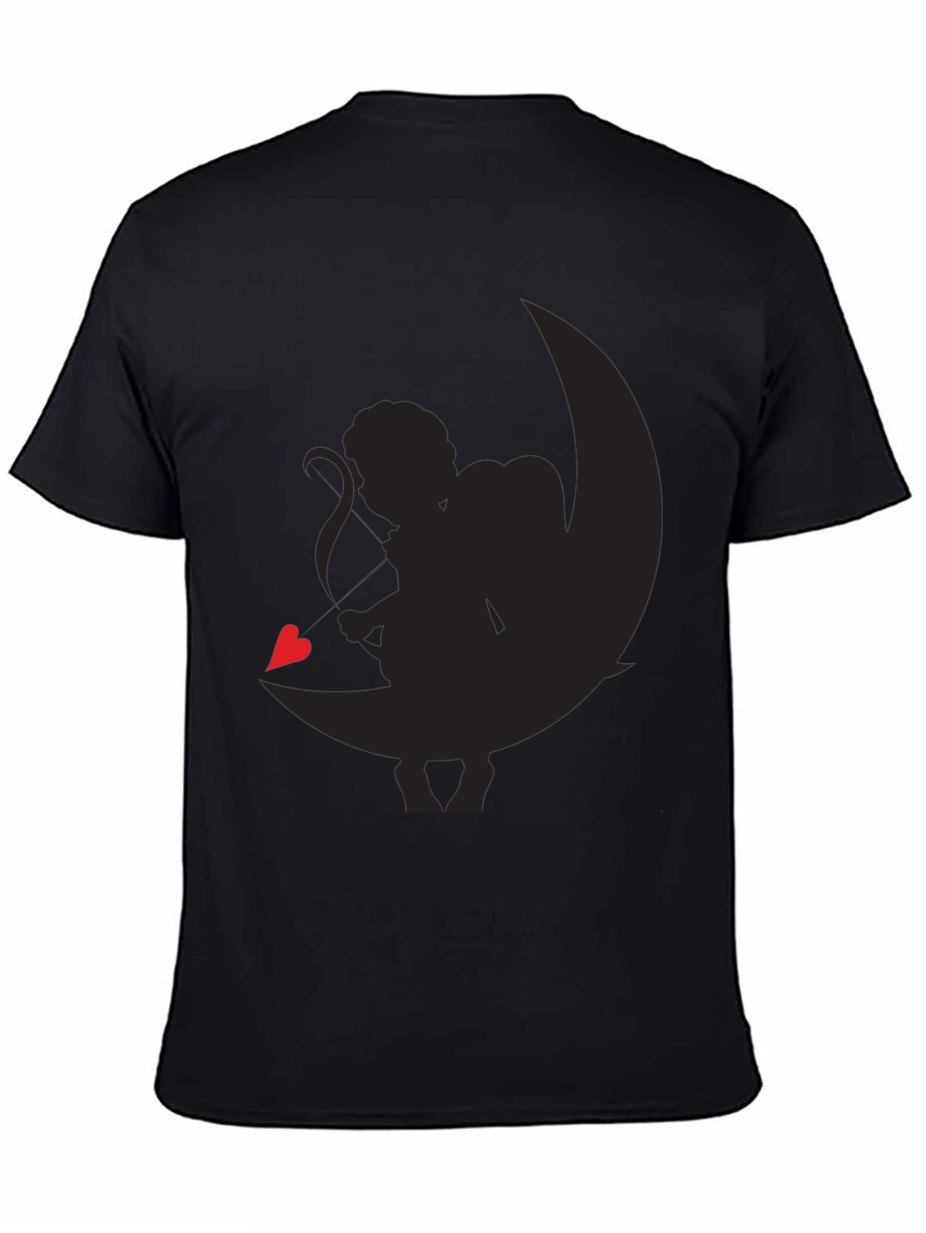 Cupid Moon Graphic Tee - Black Casual Shirt
