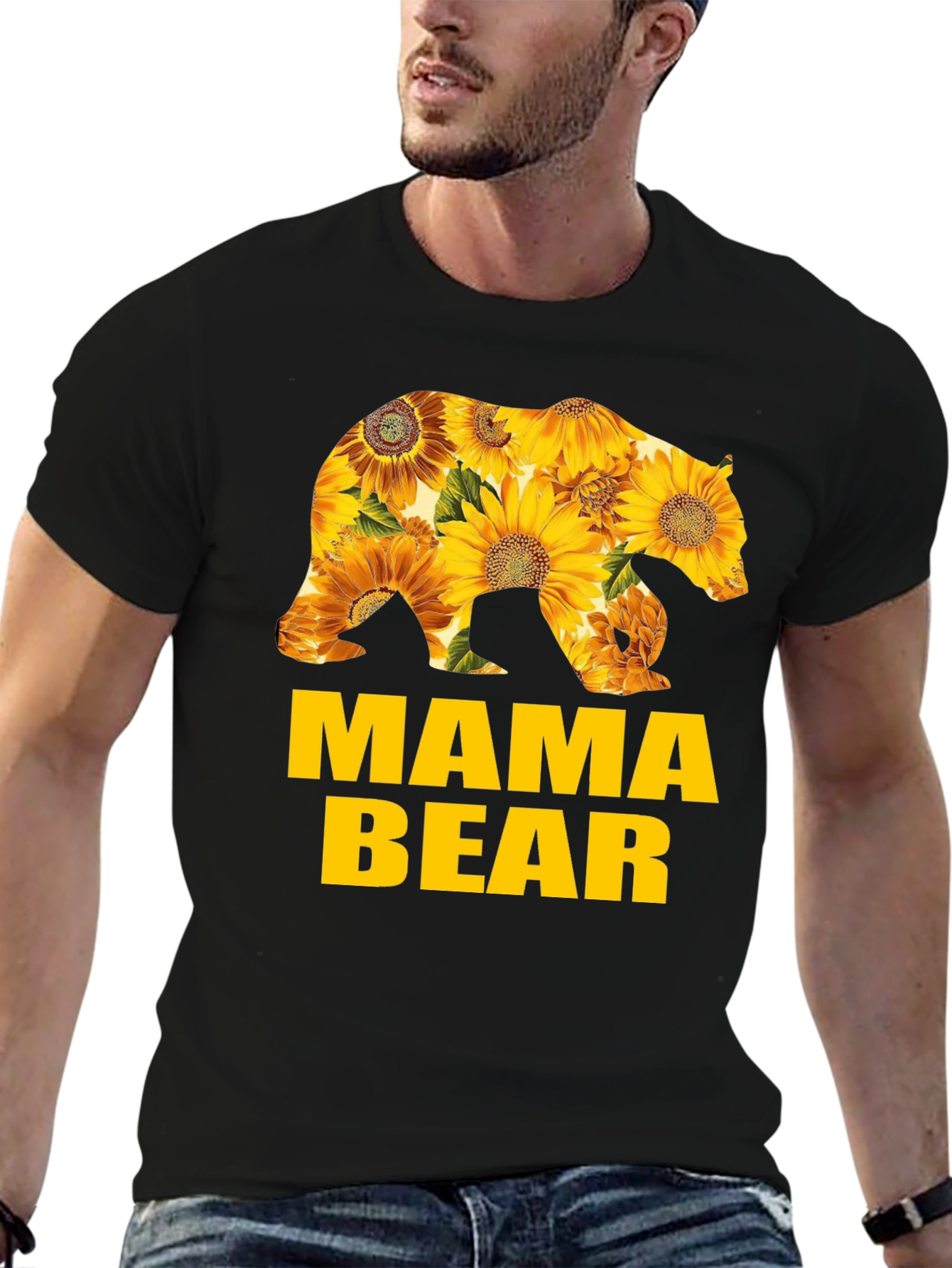 Mama Bear Sunflower Graphic T-Shirt