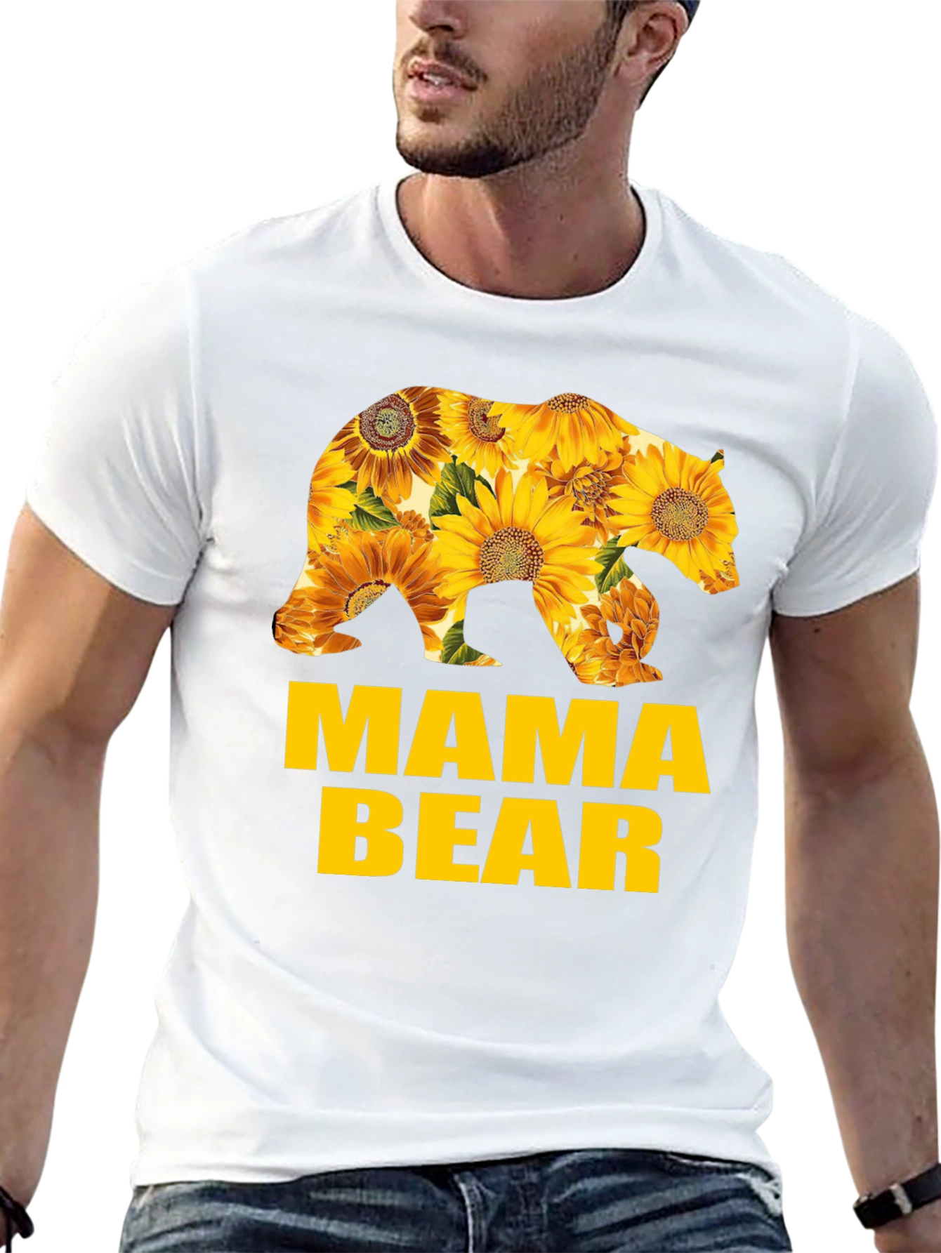 Mama Bear Sunflower Graphic T-Shirt