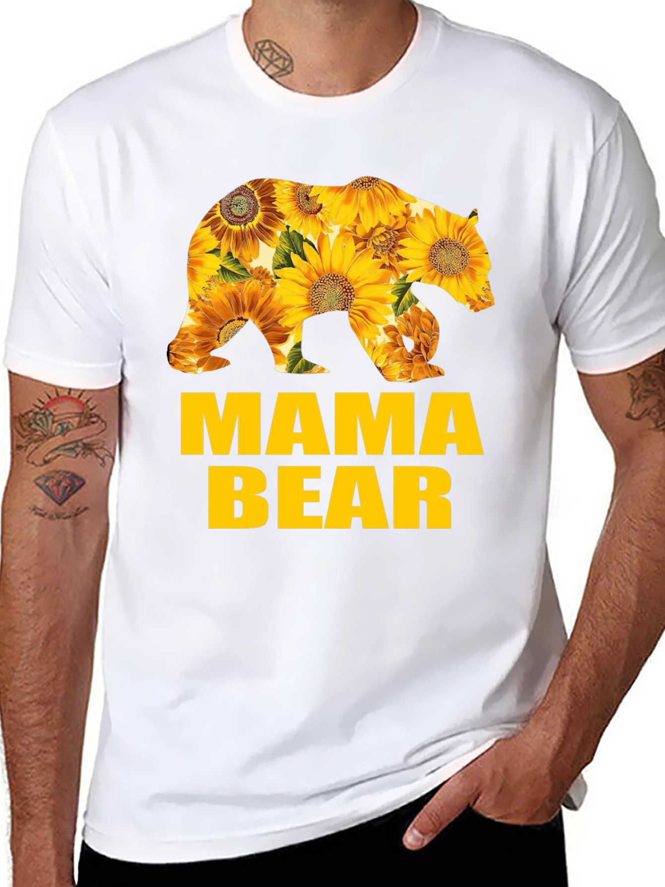 Mama Bear Sunflower Graphic T-Shirt