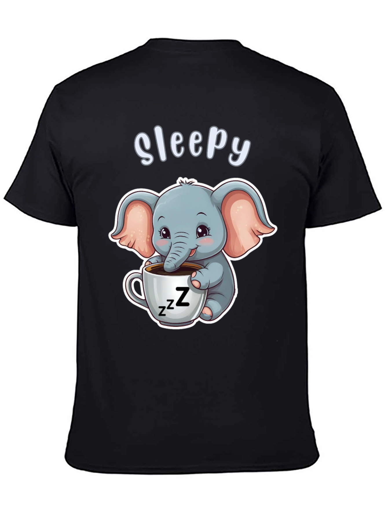 Sleepy Elephant Graphic Tee - Cute Cartoon Shirt