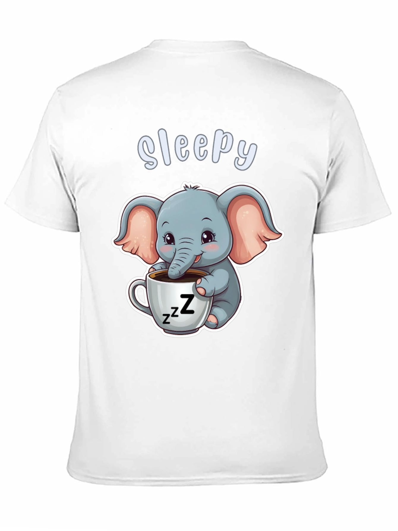 Sleepy Elephant Graphic Tee - Cute Cartoon Shirt