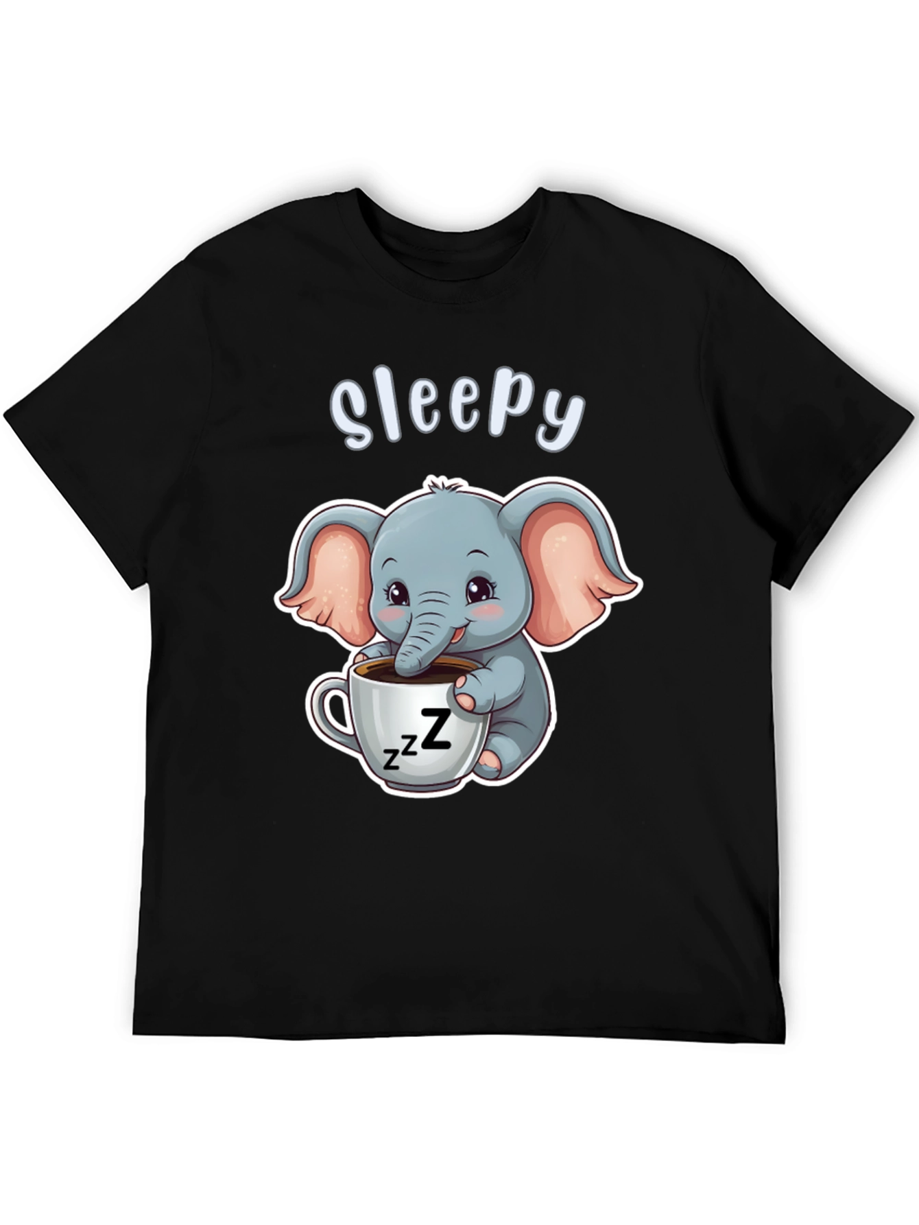 Sleepy Elephant Graphic Tee - Cute Cartoon Shirt
