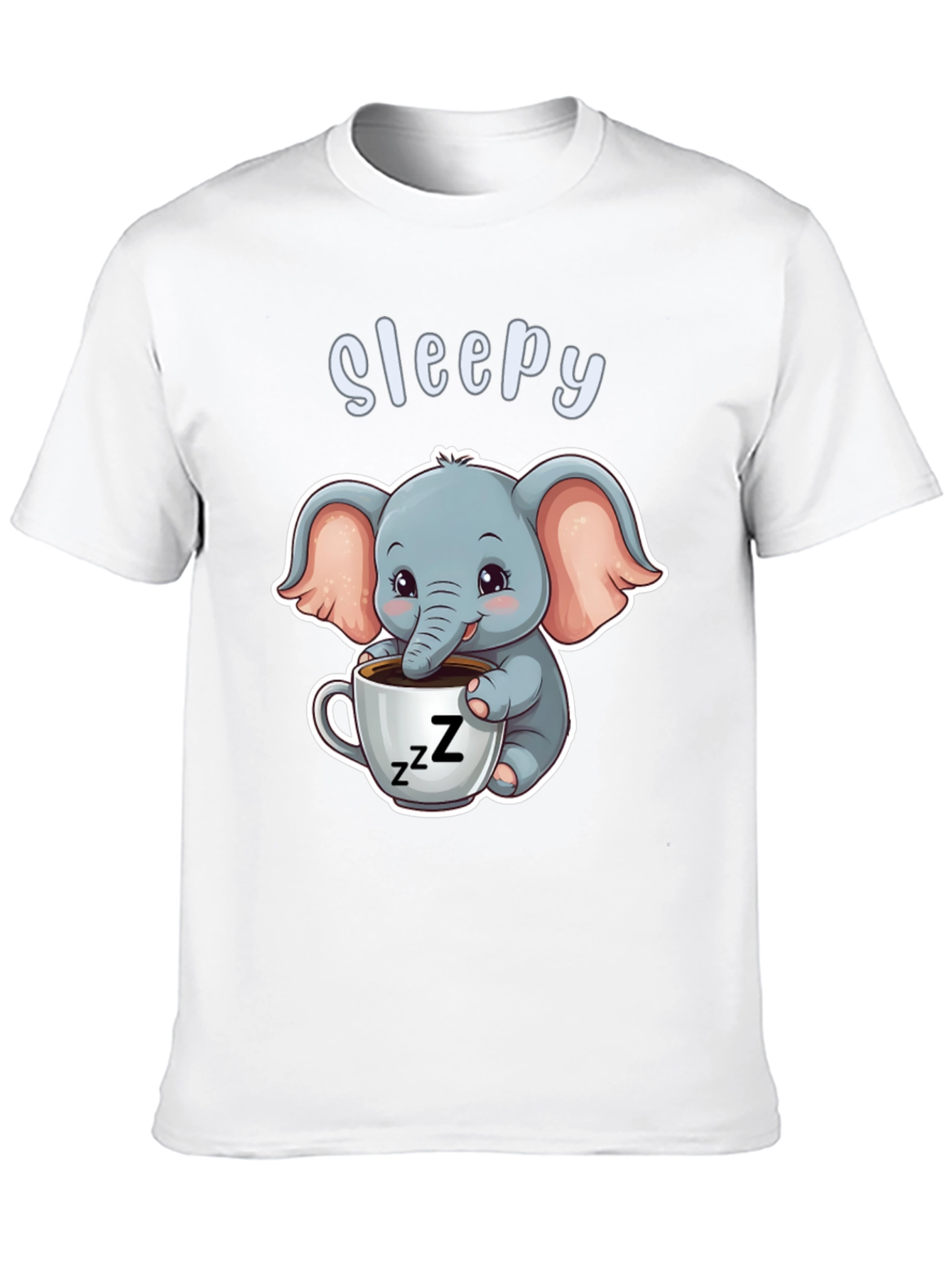 Sleepy Elephant Graphic Tee - Cute Cartoon Shirt