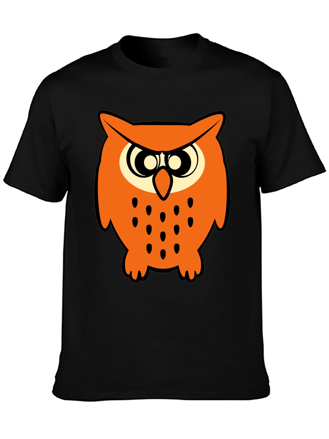 Owl Graphic Tee - Mens Black Cotton T-Shirt