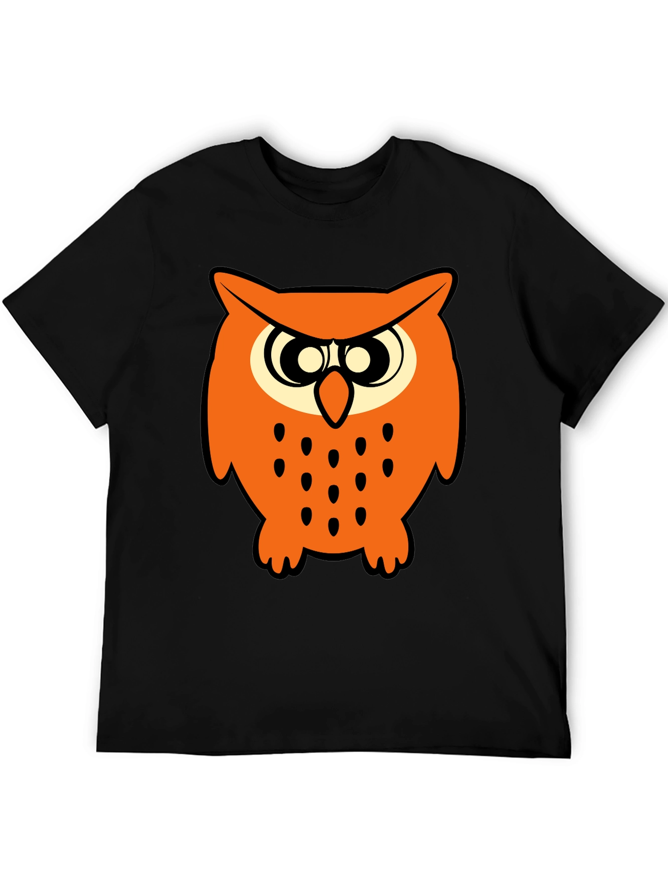 Owl Graphic Tee - Mens Black Cotton T-Shirt