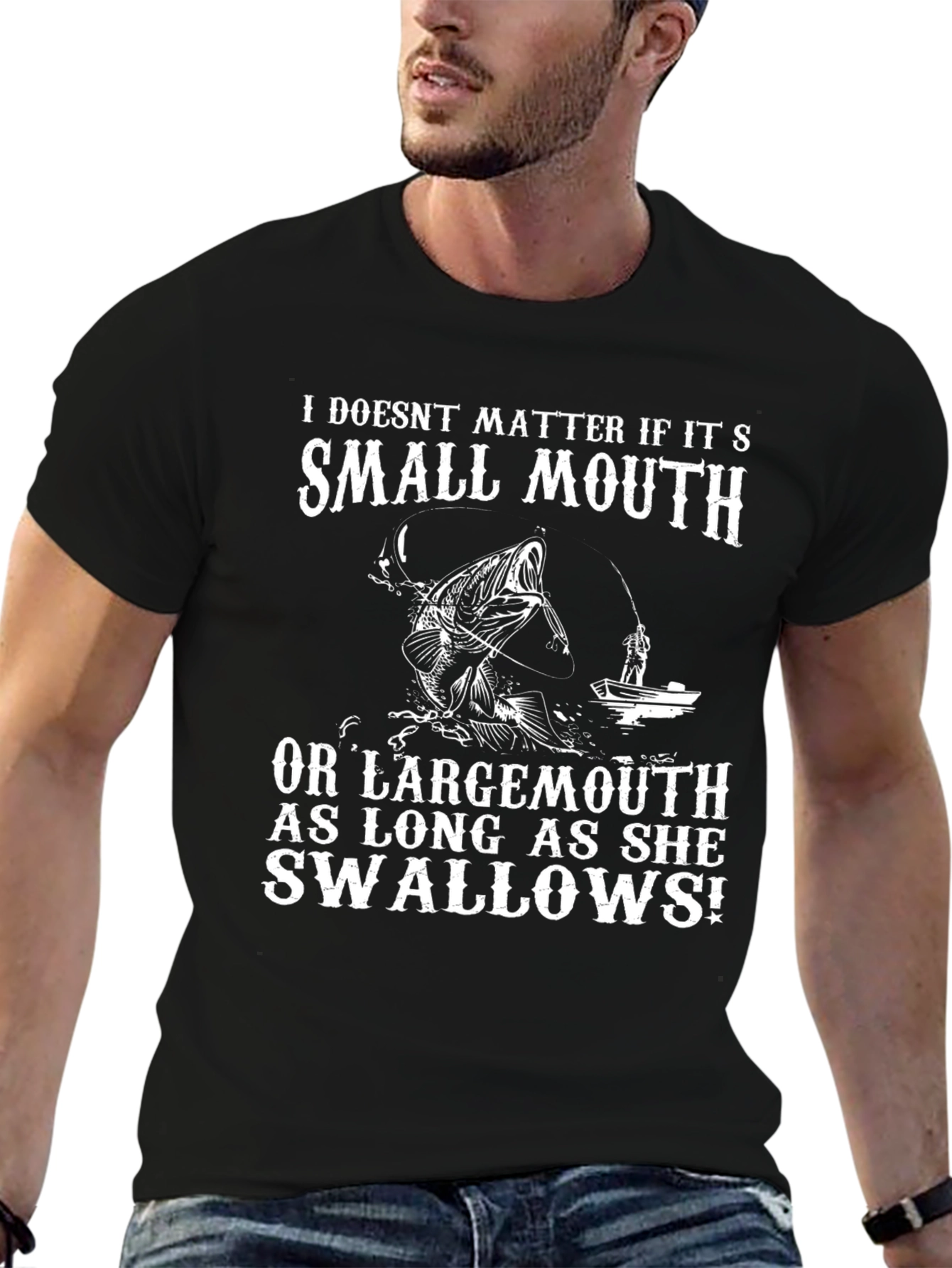 Funny Fishing T-Shirt - Smallmouth or Largemouth