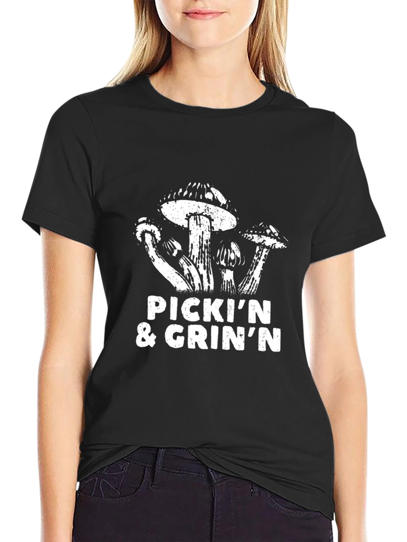 Pickin and Grinin Mushroom Graphic Tee