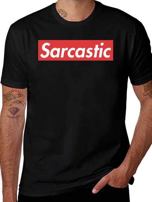 Sarcastic Red Box Logo Black T-Shirt