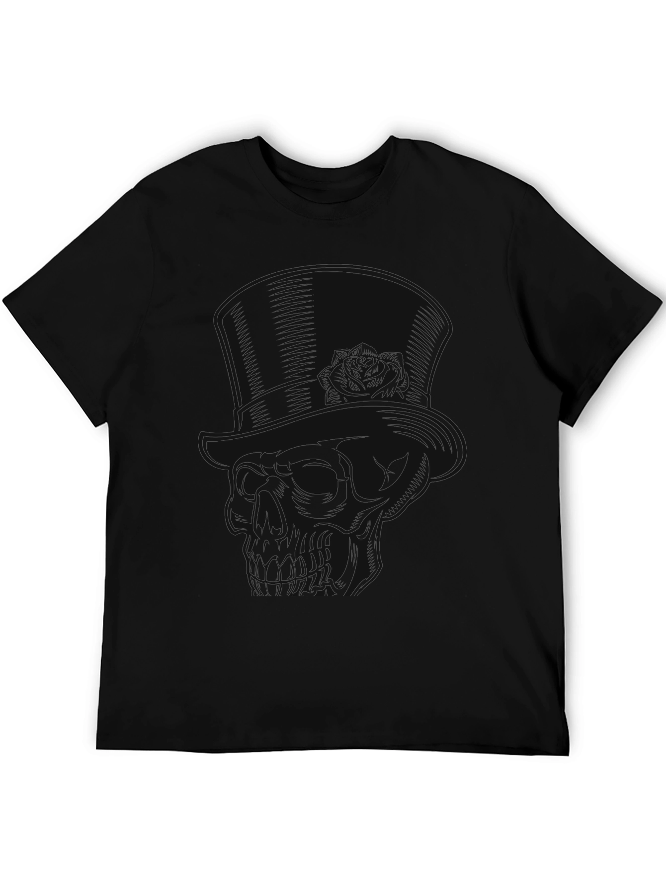 Mens Black Skull Graphic Tee