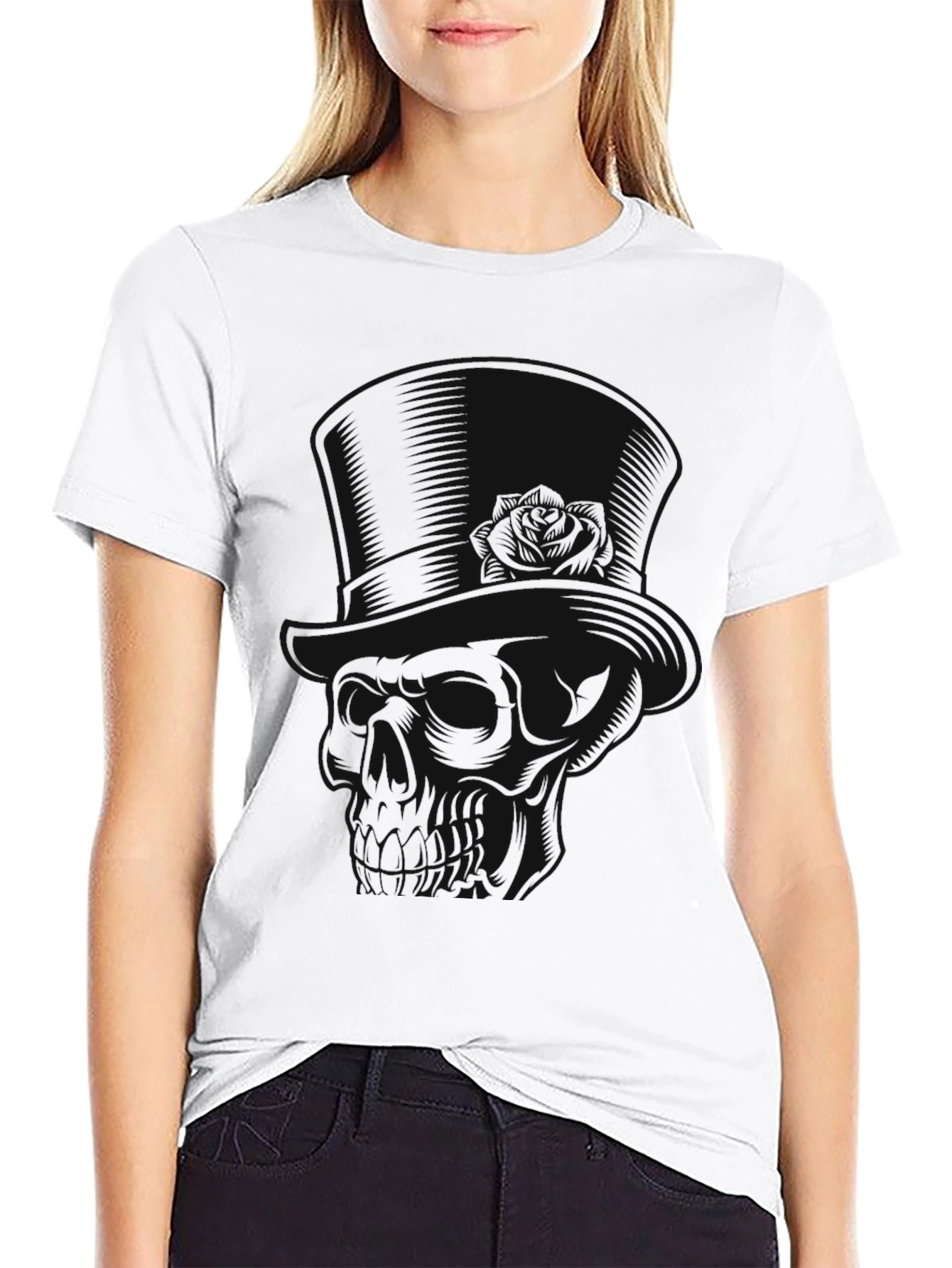 Mens Black Skull Graphic Tee