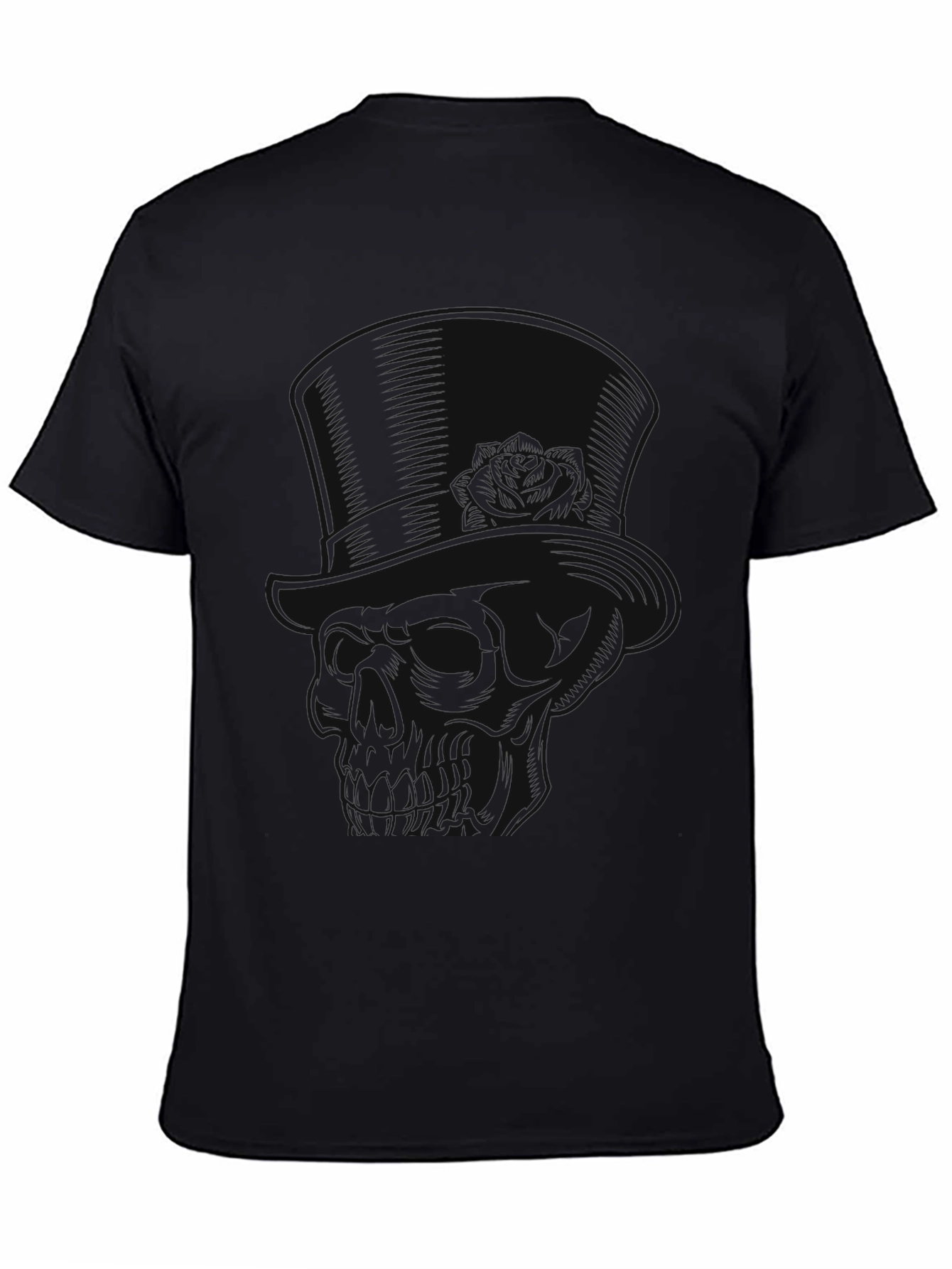 Mens Black Skull Graphic Tee