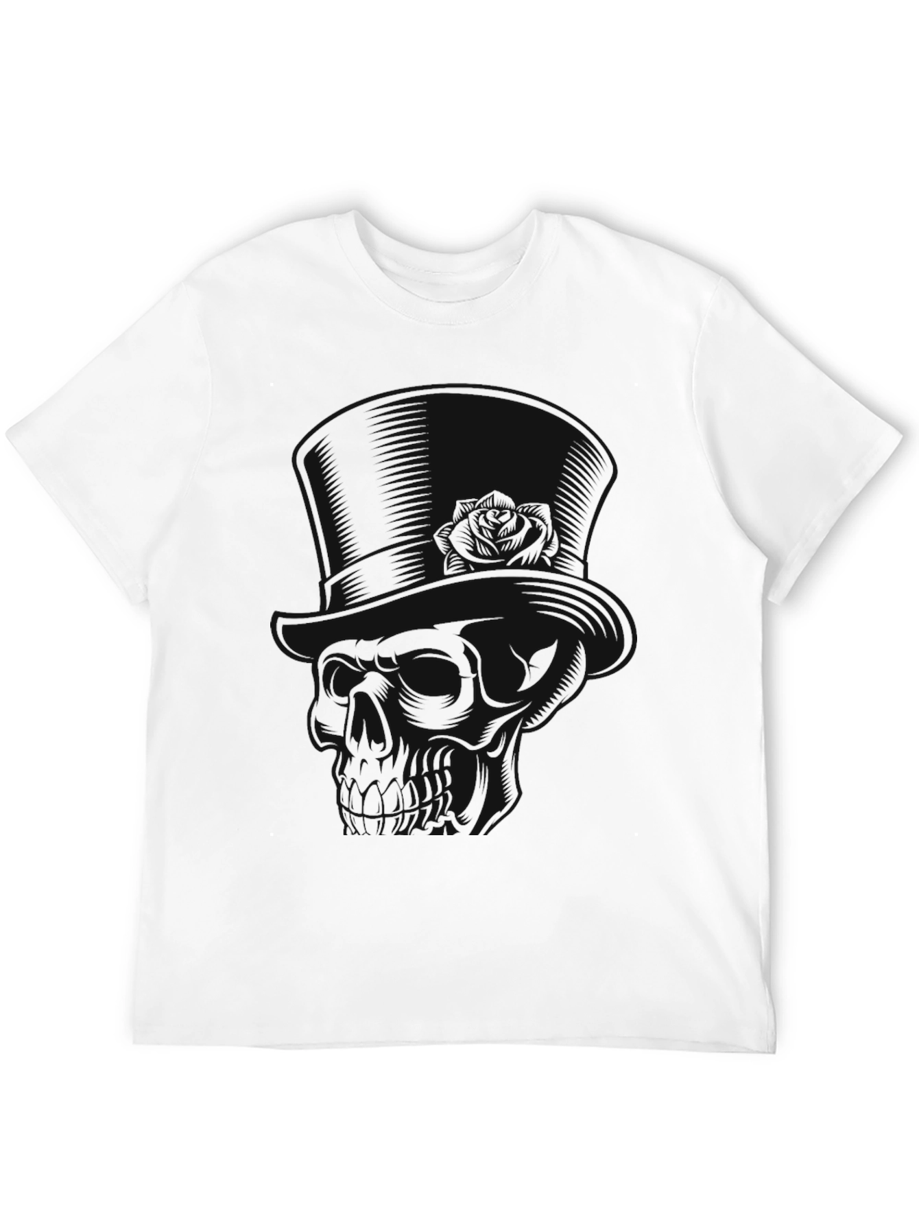Mens Black Skull Graphic Tee