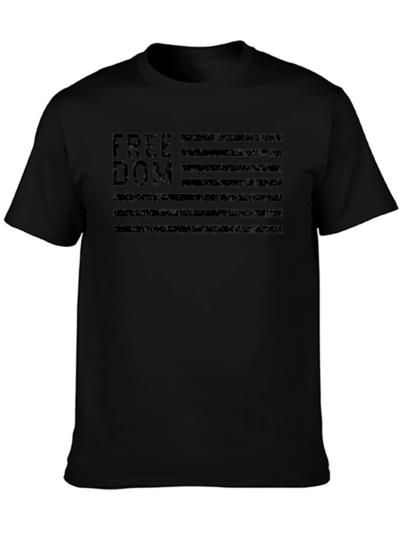 Freedom American Flag Black Graphic T-Shirt