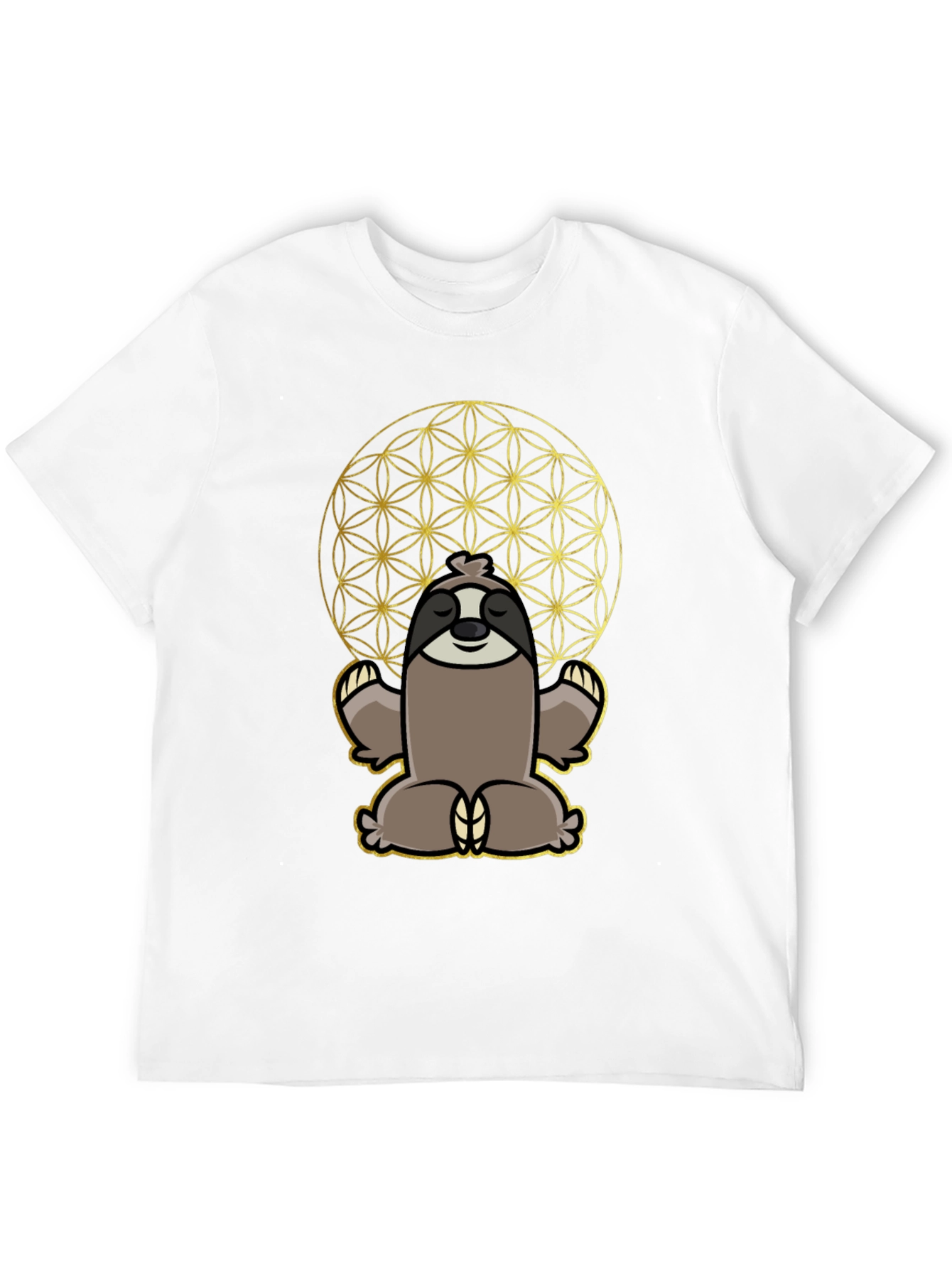 Meditative Sloth T-Shirt - Sacred Geometry Design