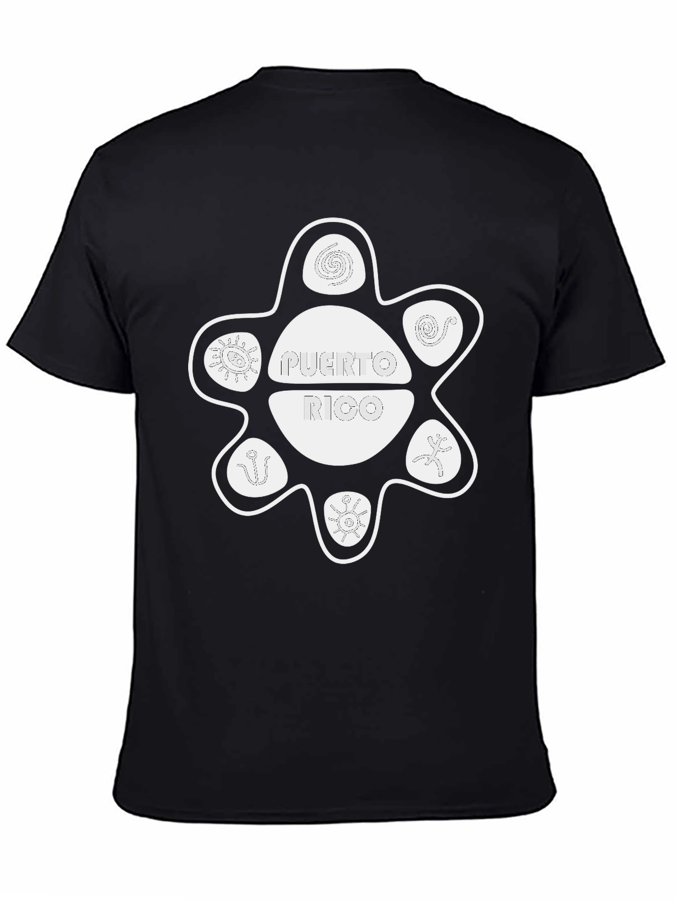 Puerto Rico Sun Taino Symbol Black T-Shirt