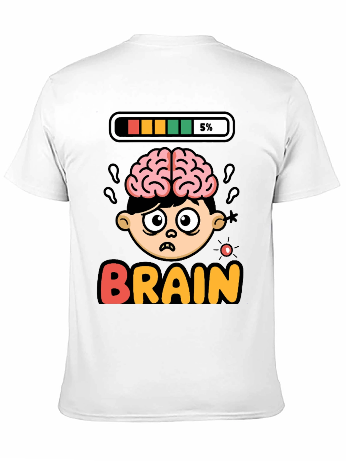 Funny Low Battery Brain Cartoon T-Shirt