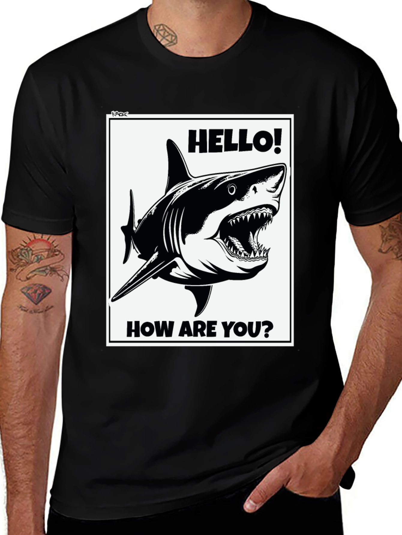 Shark Hello! How Are You? Graphic Tee
