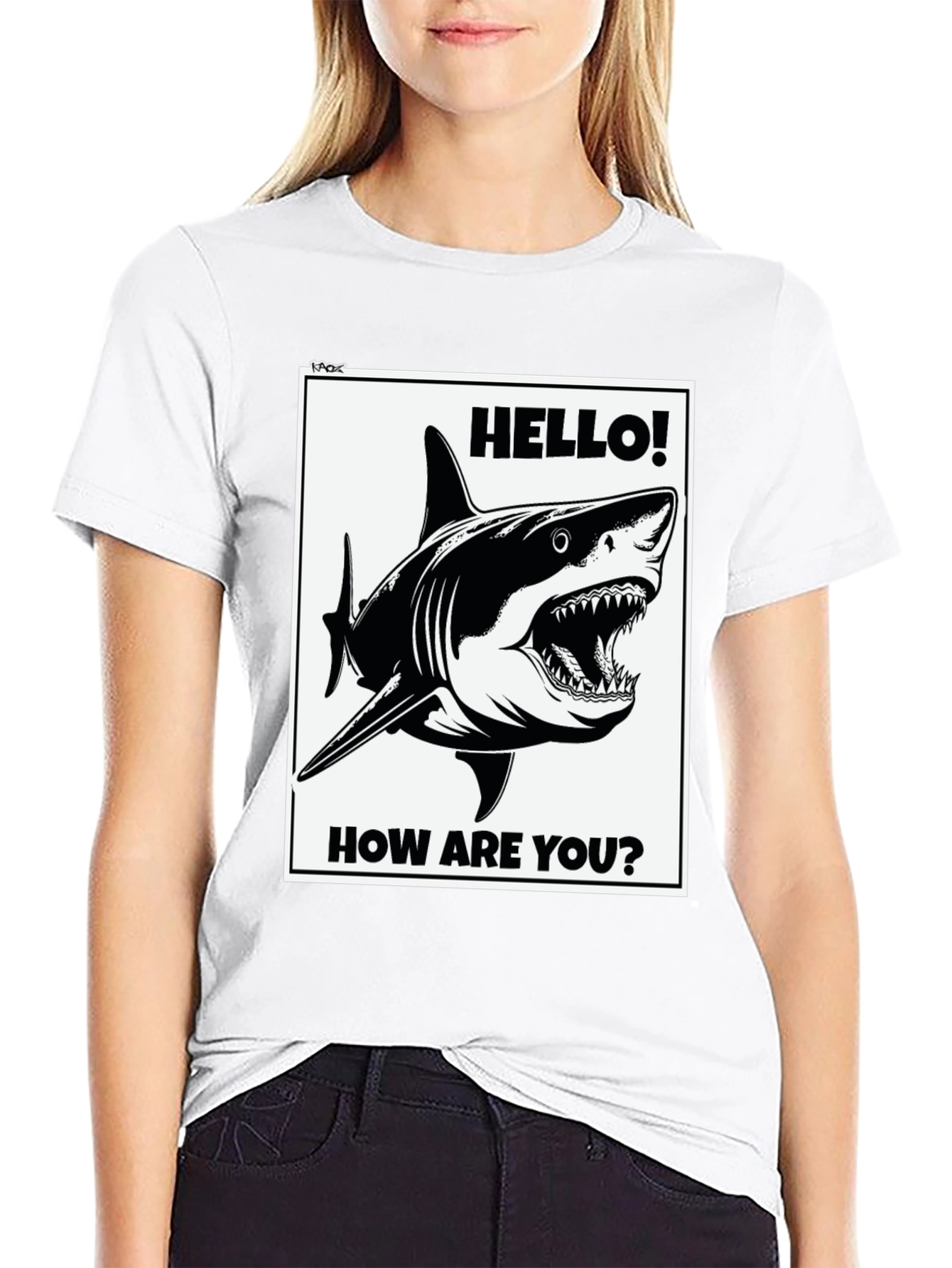 Shark Hello! How Are You? Graphic Tee