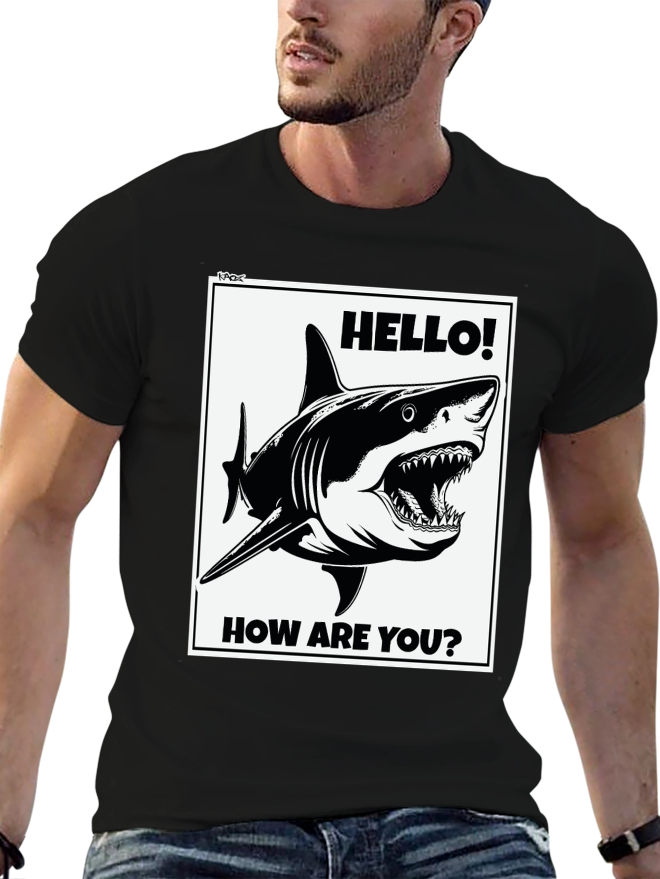 Shark Hello! How Are You? Graphic Tee